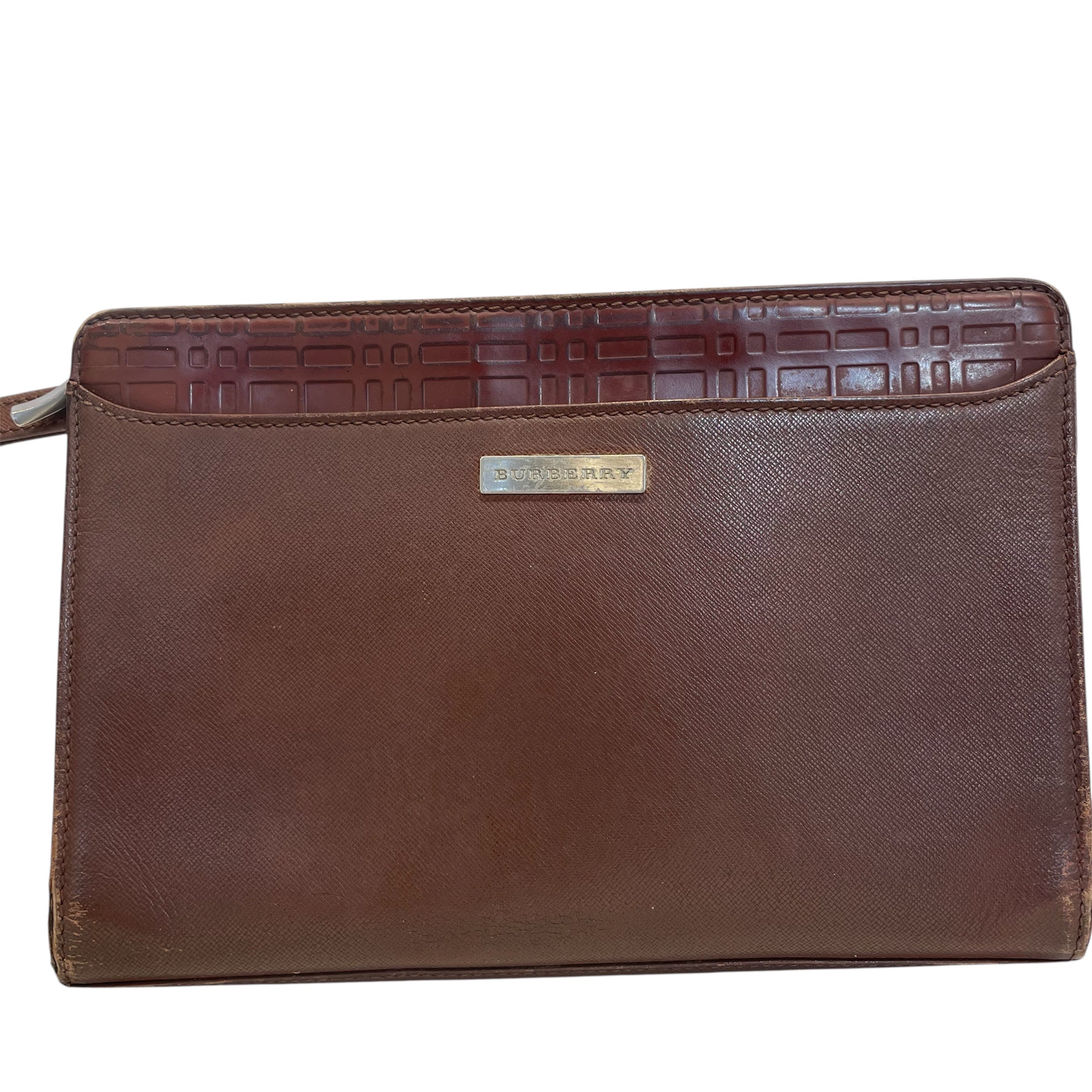 BURBERRY/Clutch Bag/OS/Leather/BRW/SILV HARDWARE/ BRWN view 2