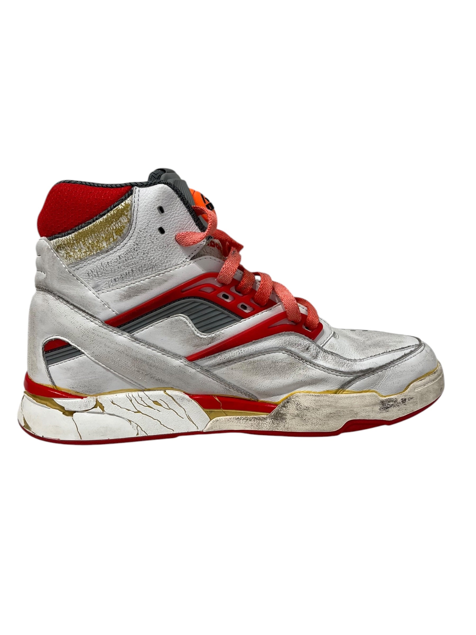 Reebok/Maison Margiela/Hi-Sneakers/US 10/Leather/WHT/MARGIELA REEBOK PUMP RED view 4