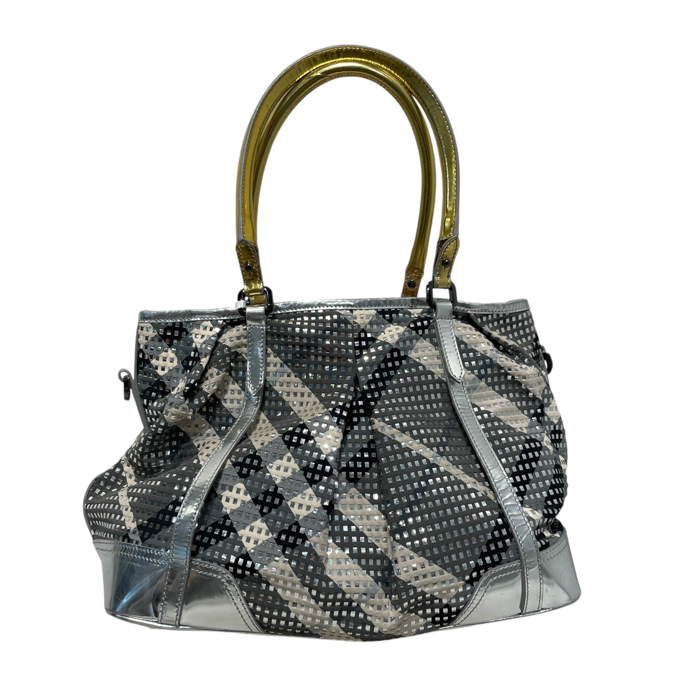 BURBERRY/Hand Bag/Leather/SLV/Two Way Bag Coated Canvas view 3