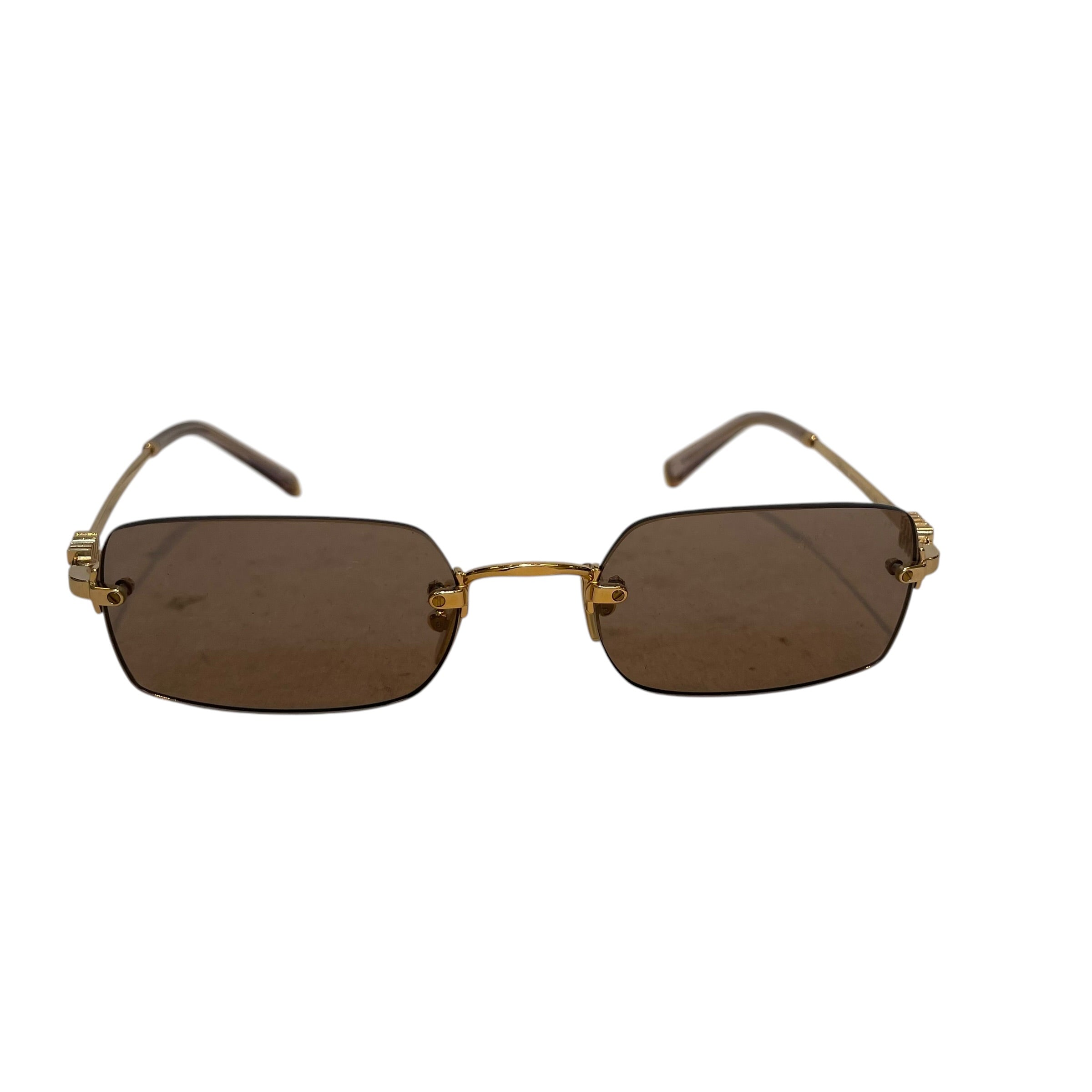 MIU MIU/Sunglasses/Plastic/BRW/L's/SMUB50/SMALL FRAMES/GLD view 1