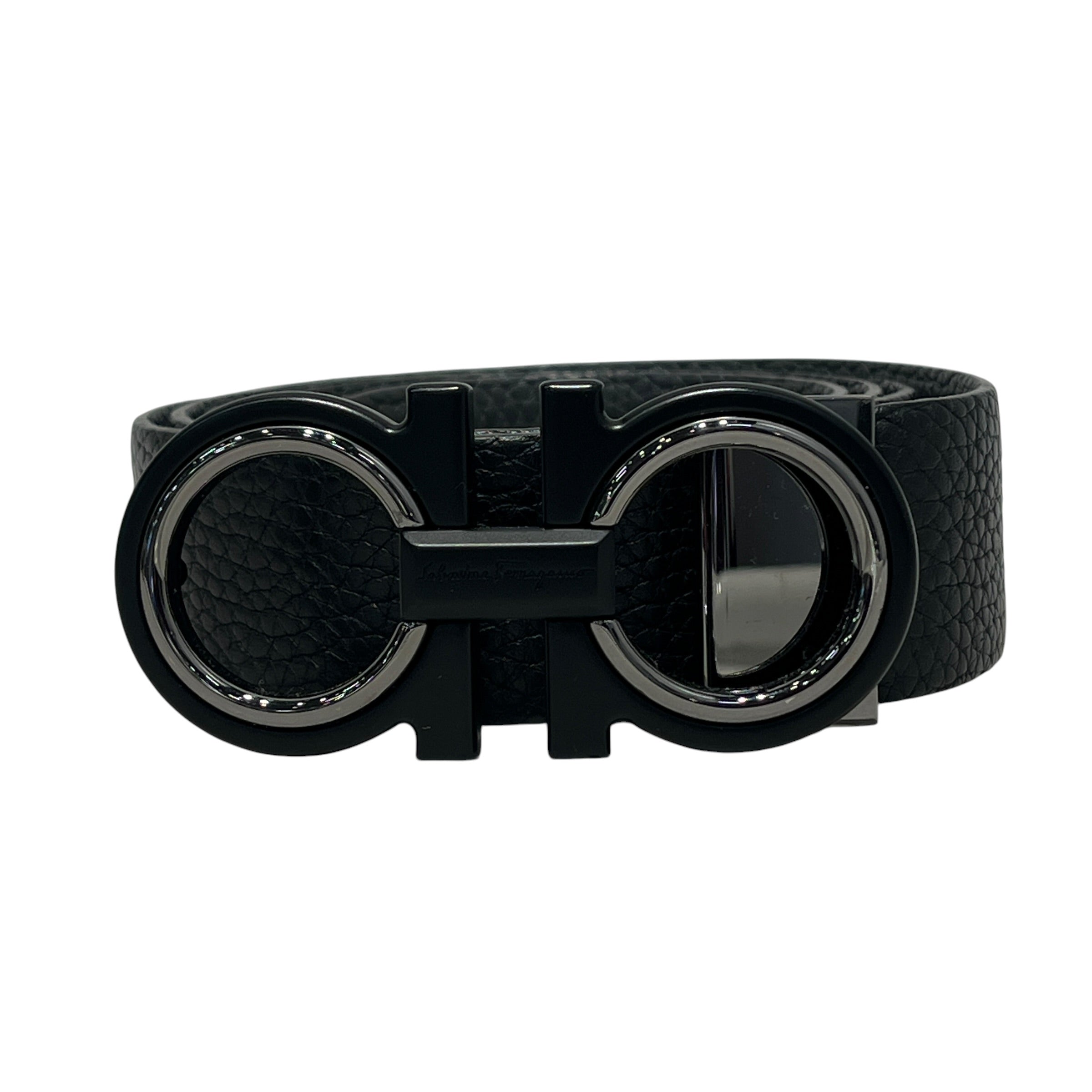 Salvatore Ferragamo/Belt/Leather/BLK/M's/PEBBLED LEATHER/GUNMETAL BUCKL view 6