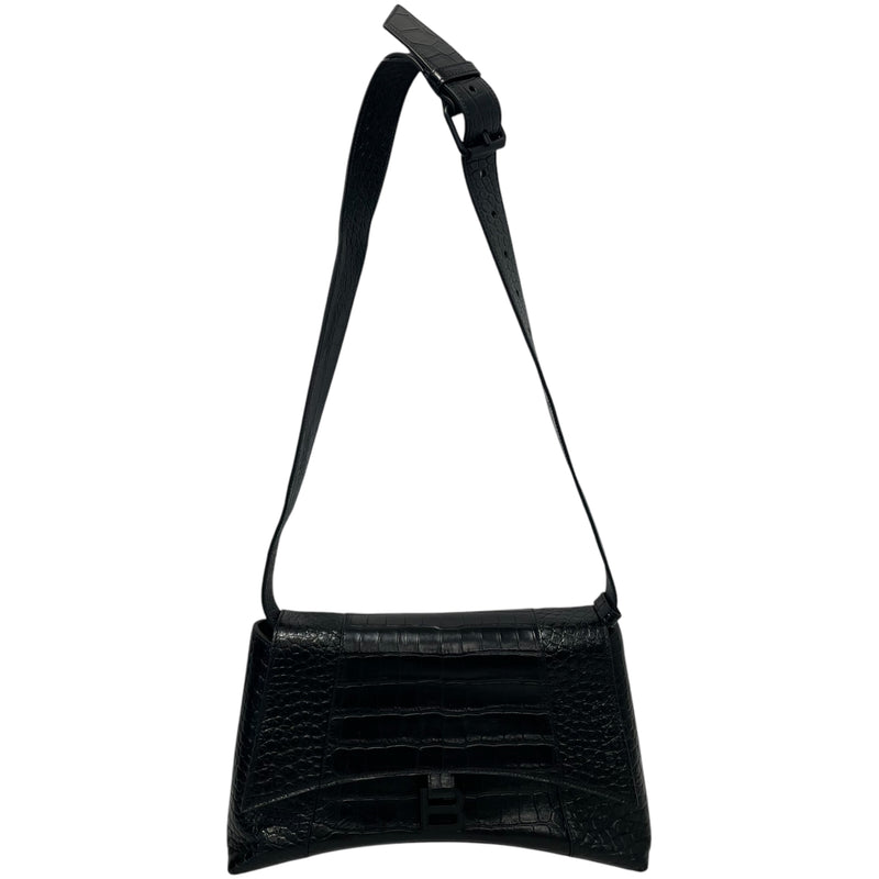 BALENCIAGA/Cross Body Bag/L/Leather/BLK/HOURGLASS