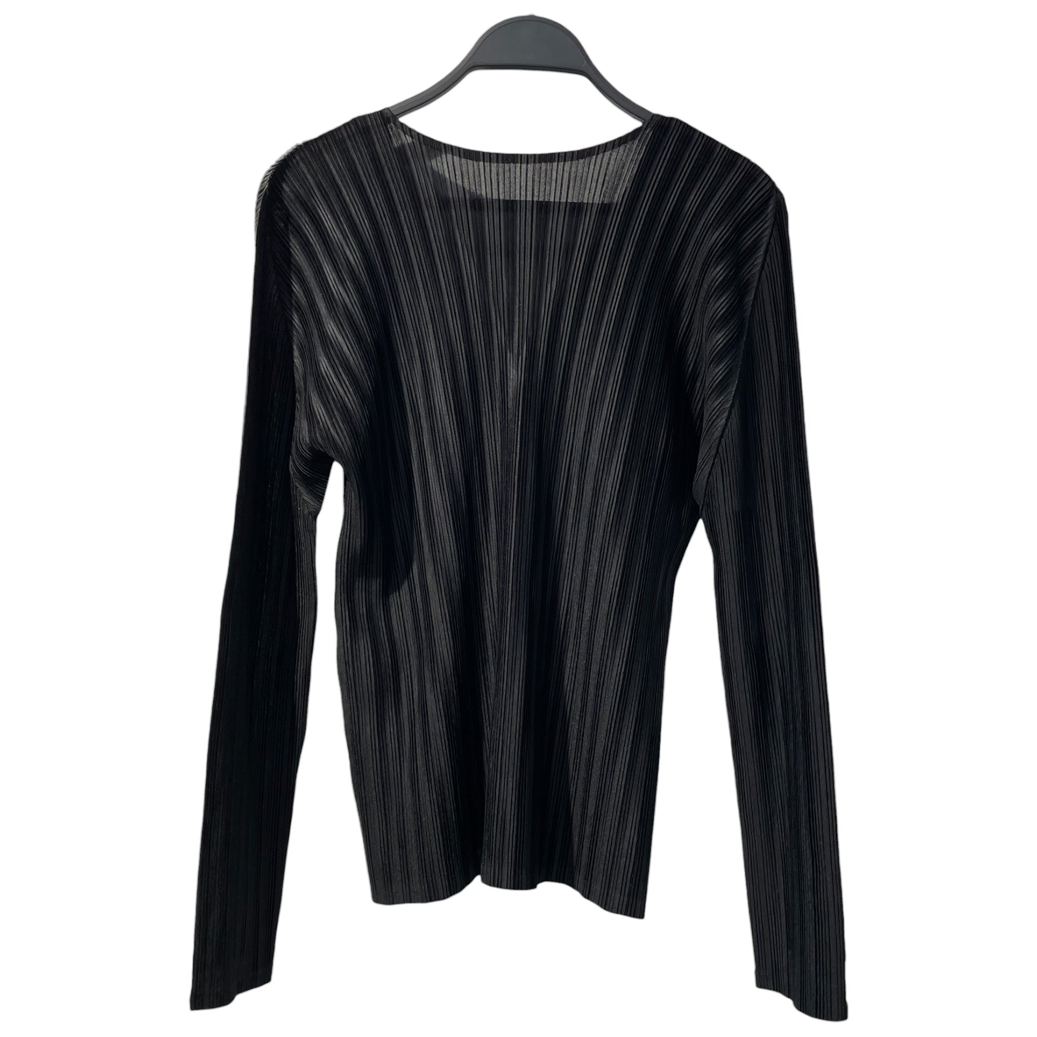 PLEATS PLEASE ISSEY MIYAKE/LS Blouse/5/Polyester/BLK/black with gold accents view 2