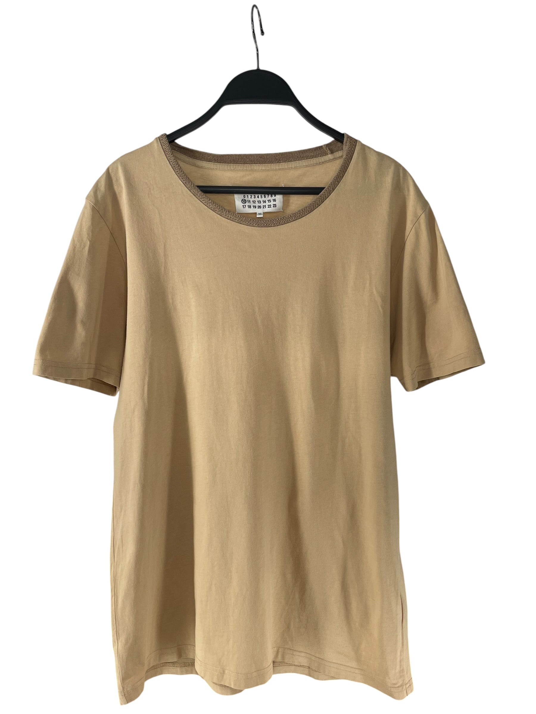 Maison Margiela/T-Shirt/L/Cotton/BEG/BEIIGE BRADED NECK TSHIRT SZL view 1