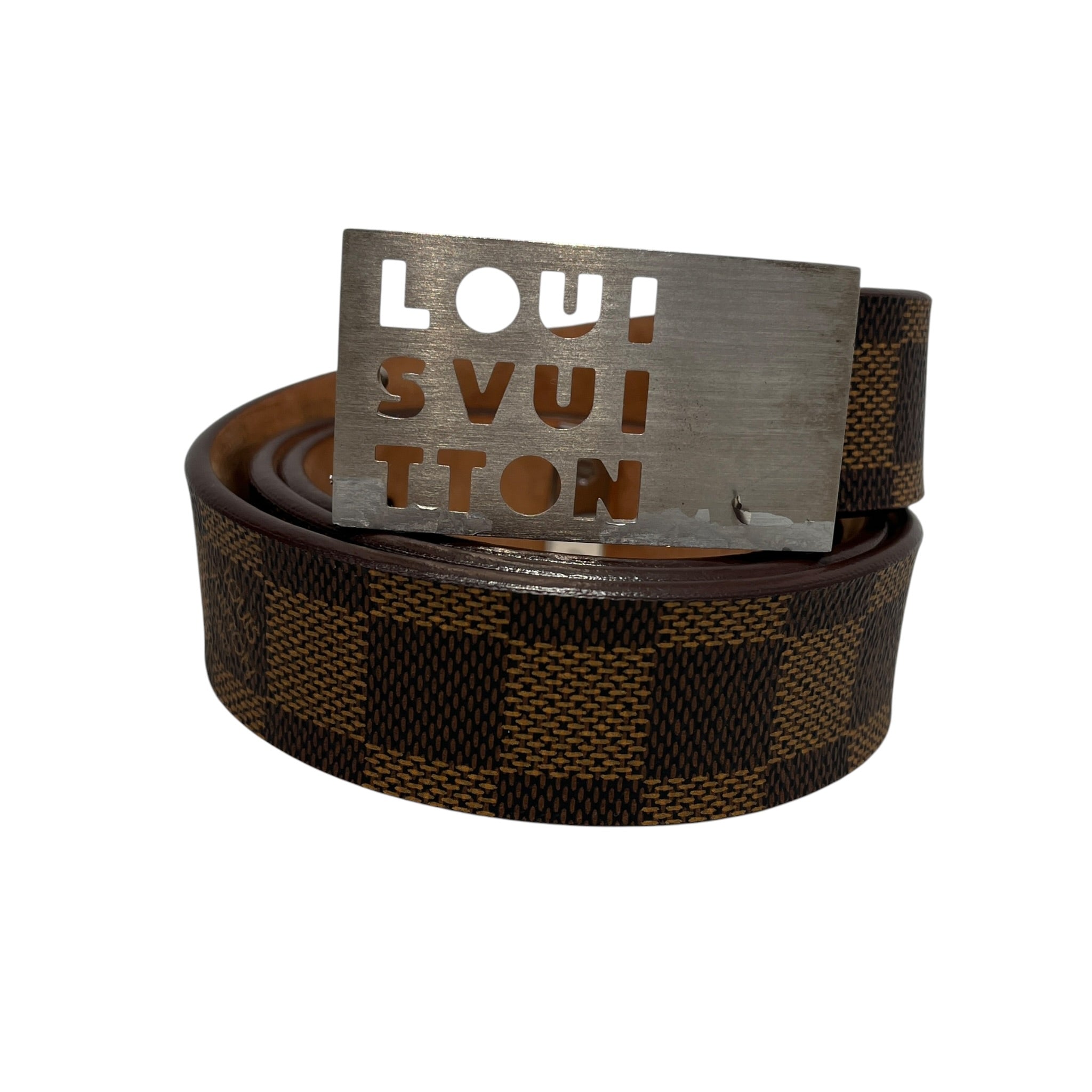 LOUIS VUITTON/Belt/Monogram/Leather/BRW/M's/Ceinture LST 80cm Damier Ebene view 2