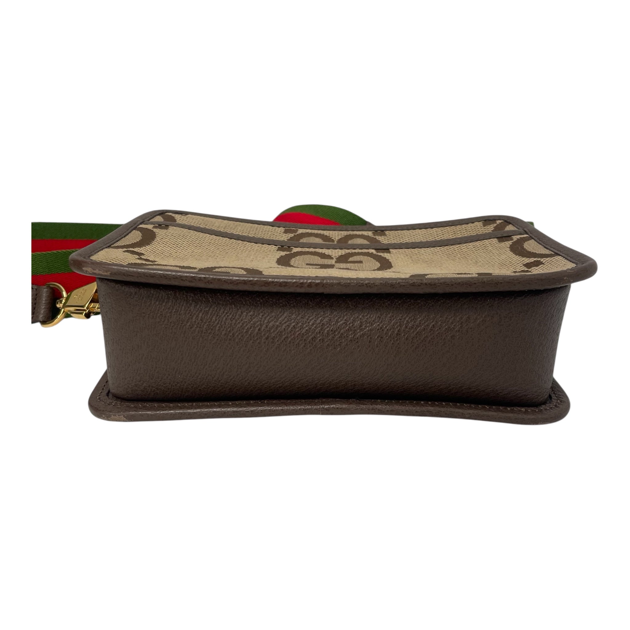 GUCCI/Cross Body Bag/All Over Print/Cotton/BRW/Jumbo GG Crossbody view 3