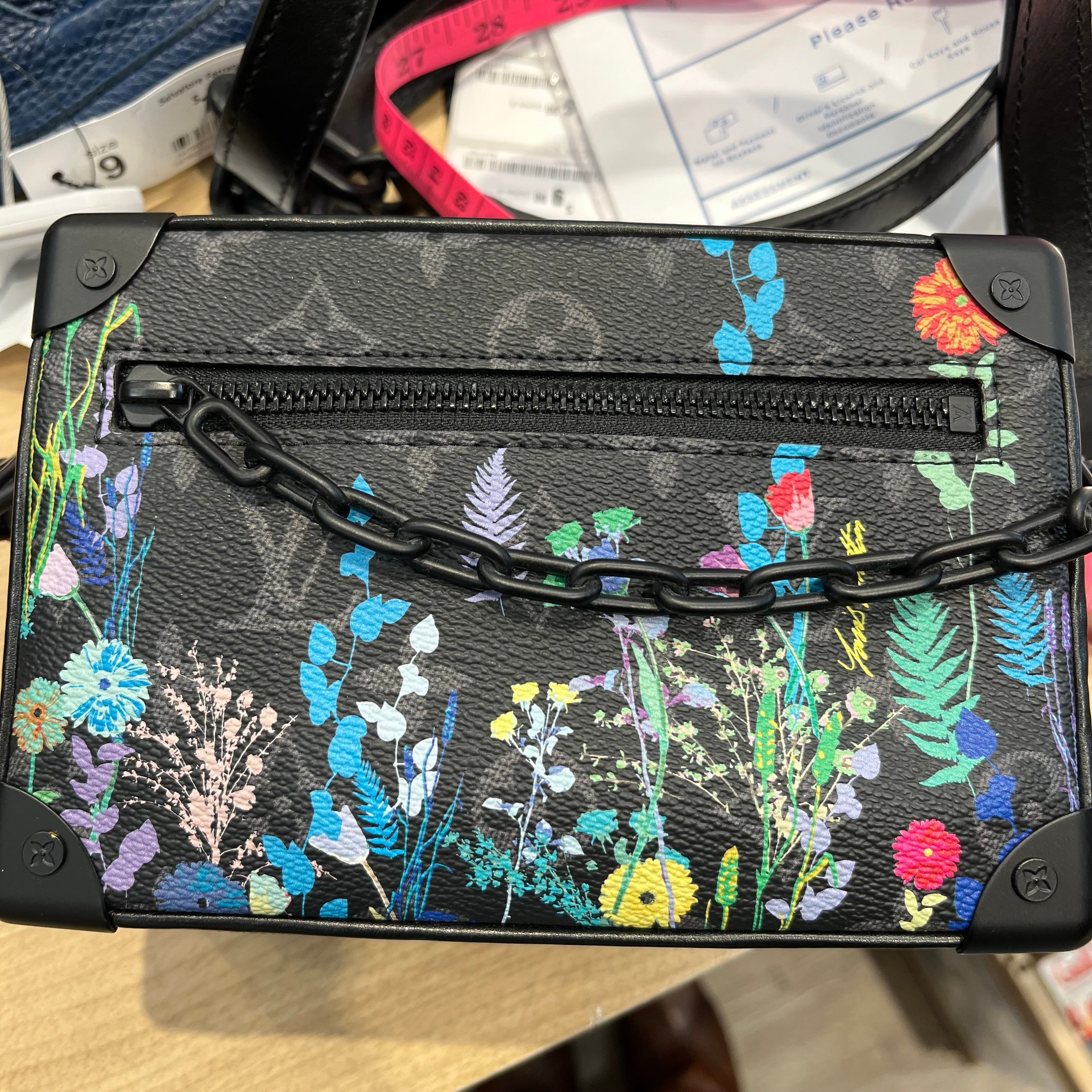 LOUIS VUITTON/Cross Body Bag/Monogram/Leather/BLK/ECLIPSE FLORAL MINI SOFT TRUNK view 6
