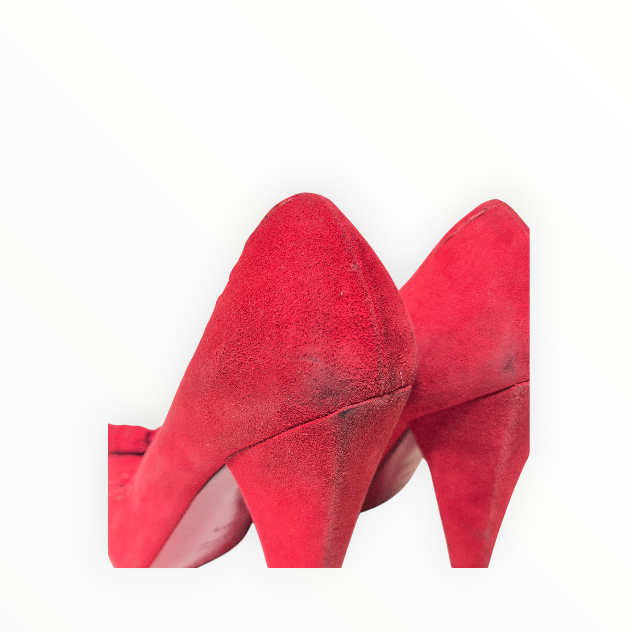 YVES SAINT LAURENT/Heels/EU 36.5/Suede/RED/TASSEL HEEL (LACE TEAR) view 5