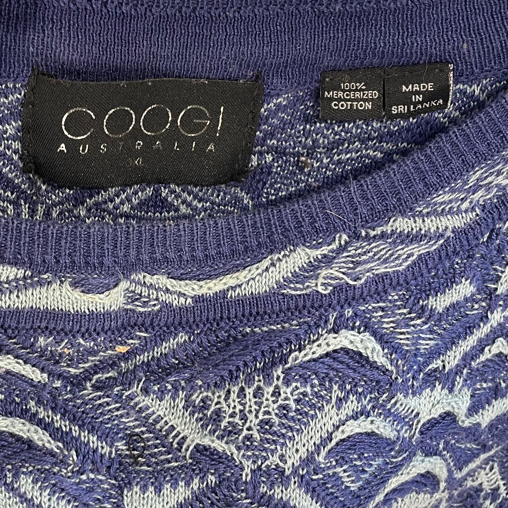 COOGI/Heavy Sweater/XXXL/Stripe/Wool/BLU/biggie view 3