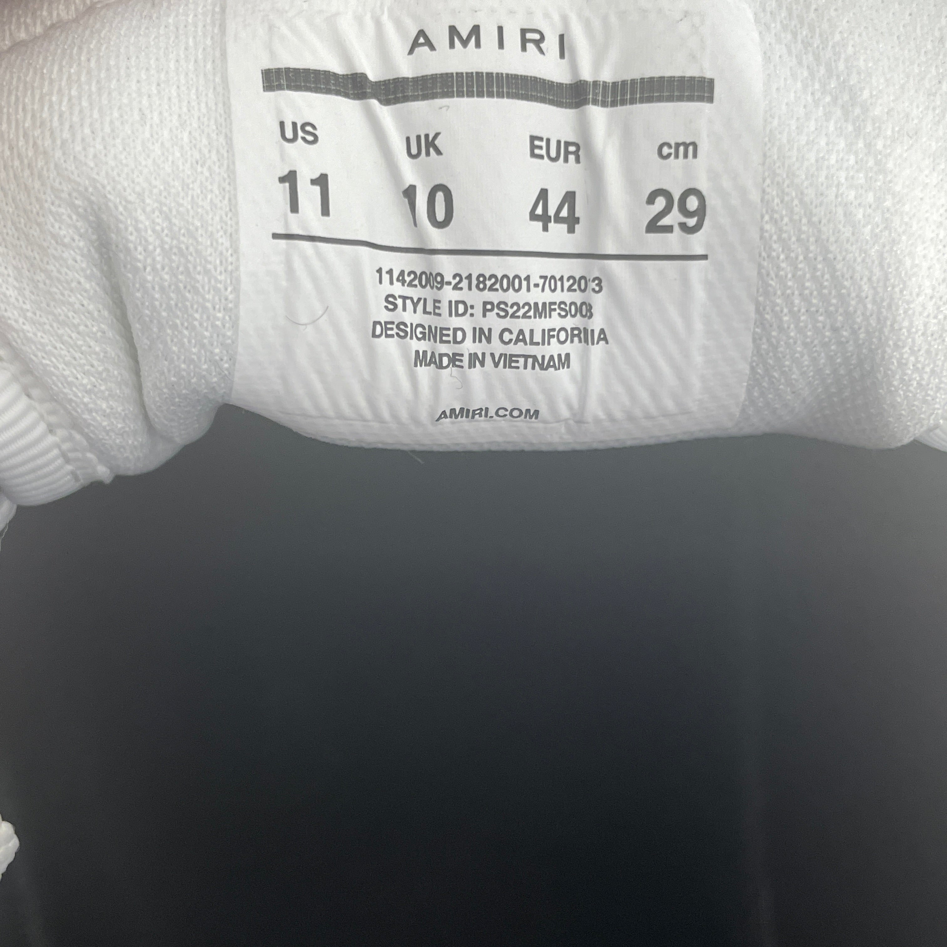 AMIRI/Low-Sneakers/US 11/Leather/WHT/skeleton view 3