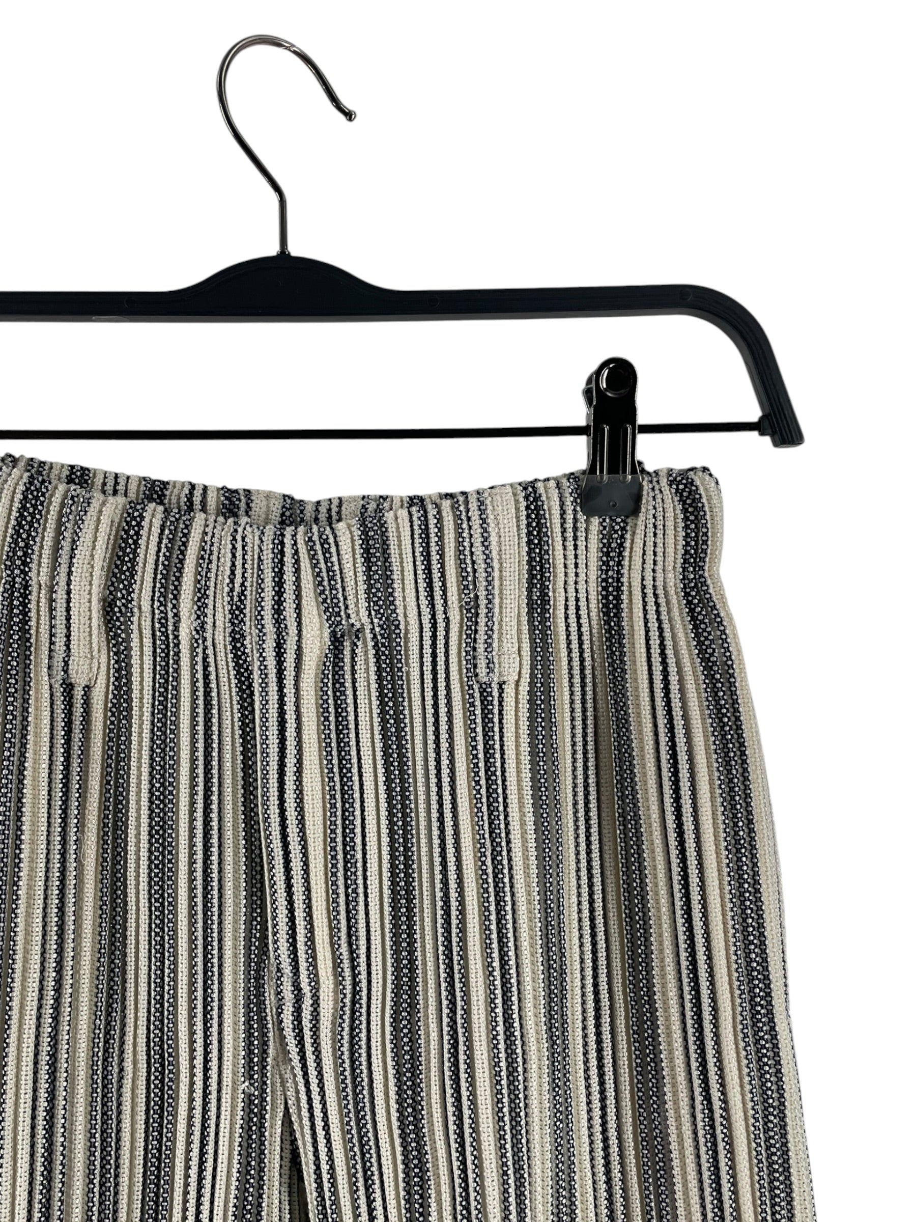 HOMME PLISSE ISSEY MIYAKE/Straight Pants/1/Polyester/MLT/Stripe/BLK/WHT/PLEAT LLOUNGE PANT view 3