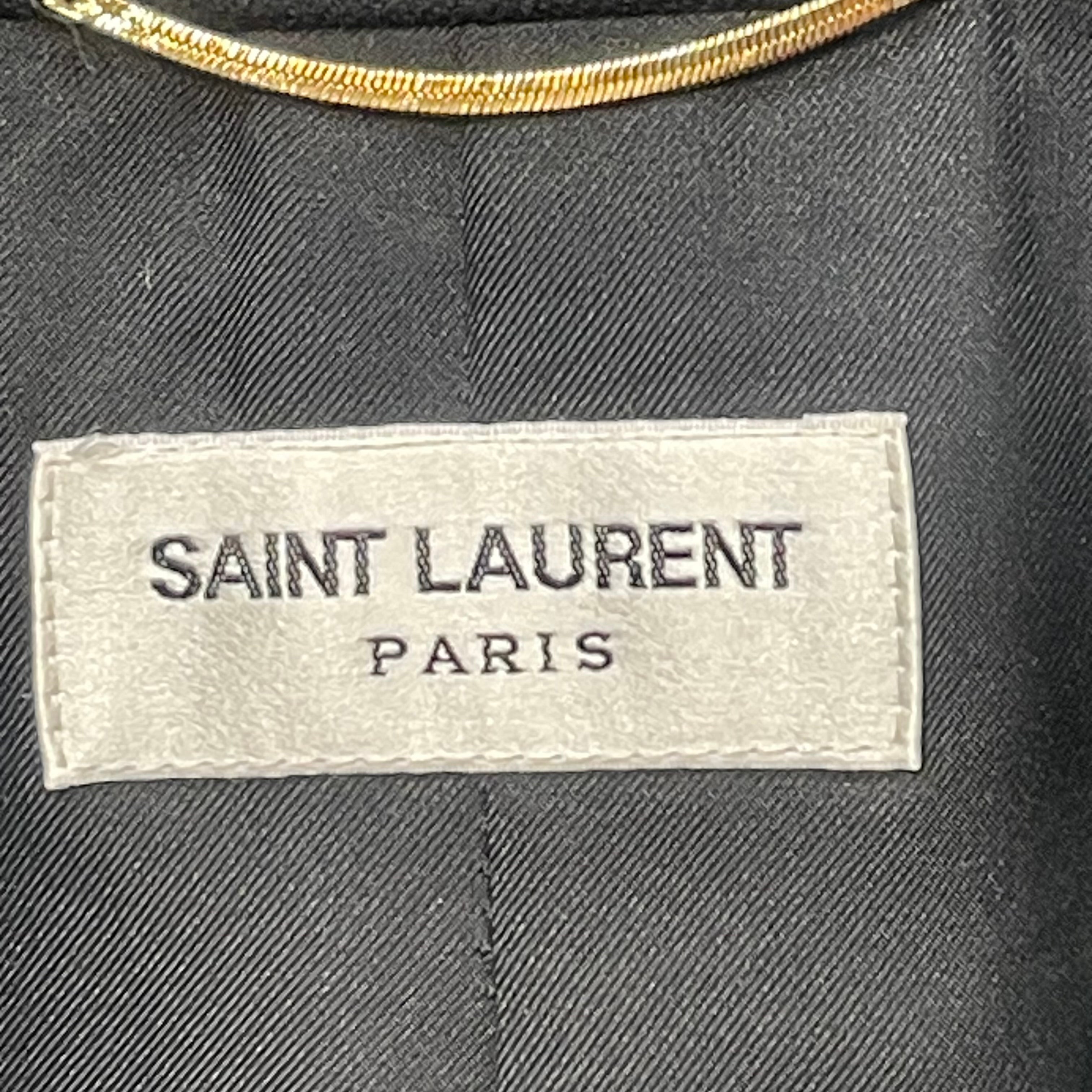 SAINT LAURENT/Tailored Jkt/Wool/BLK/Graphic/Anchor Embroidery view 3