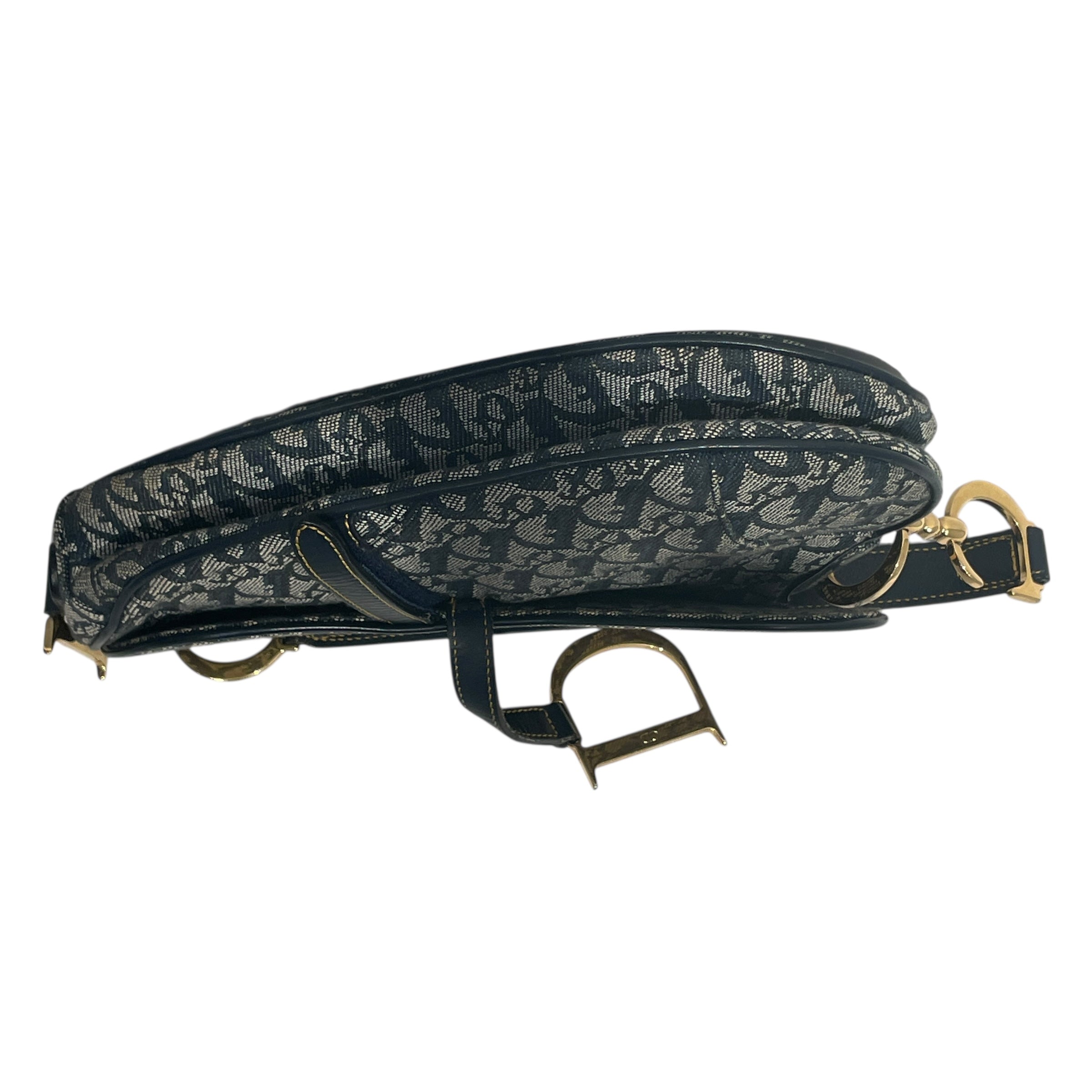 Christian Dior/Hand Bag/Monogram/NVY/saddle view 3