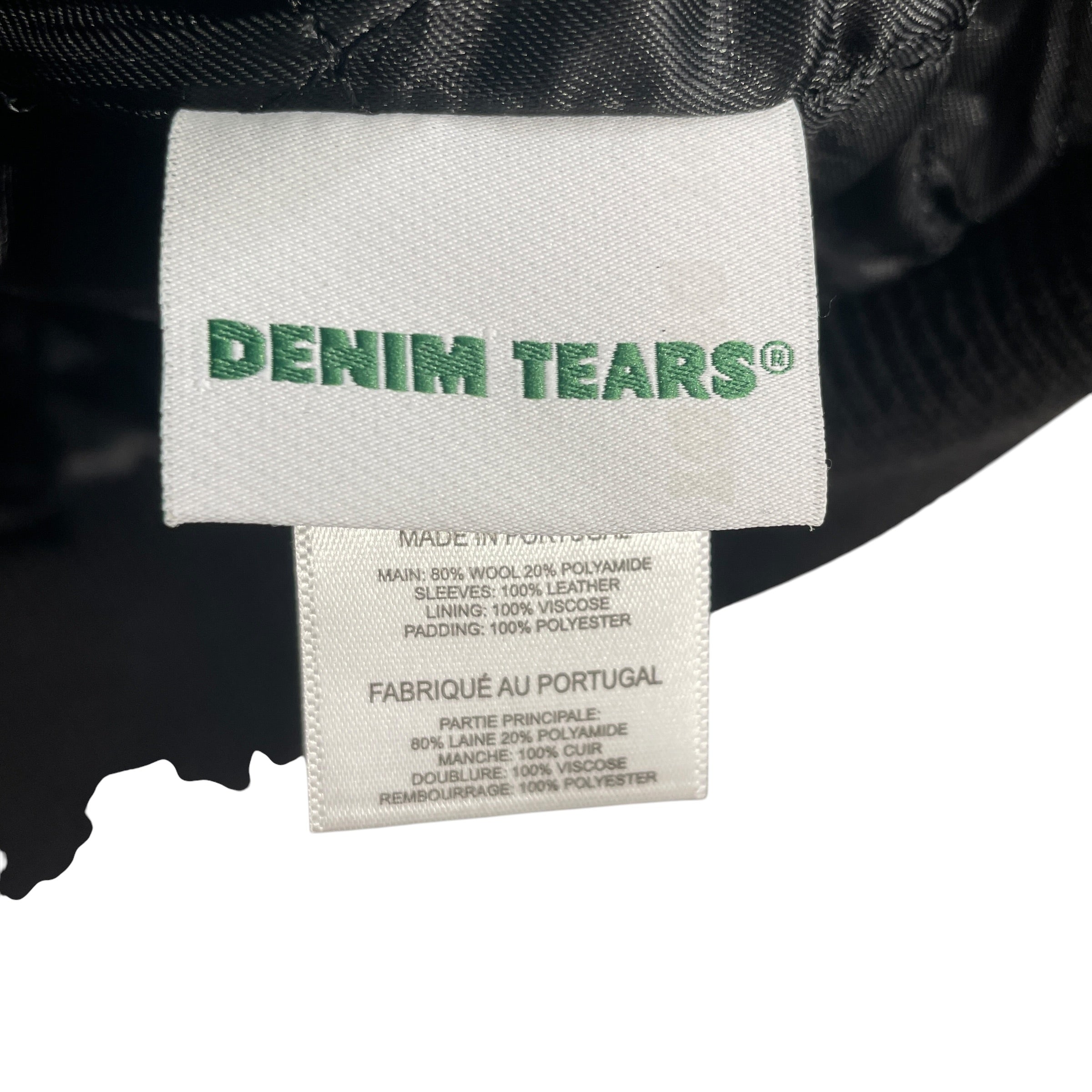 DENIM TEARS/Jacket/M/Cotton/BLK/DENIM TEARS VARSITY JKT W PATC view 4