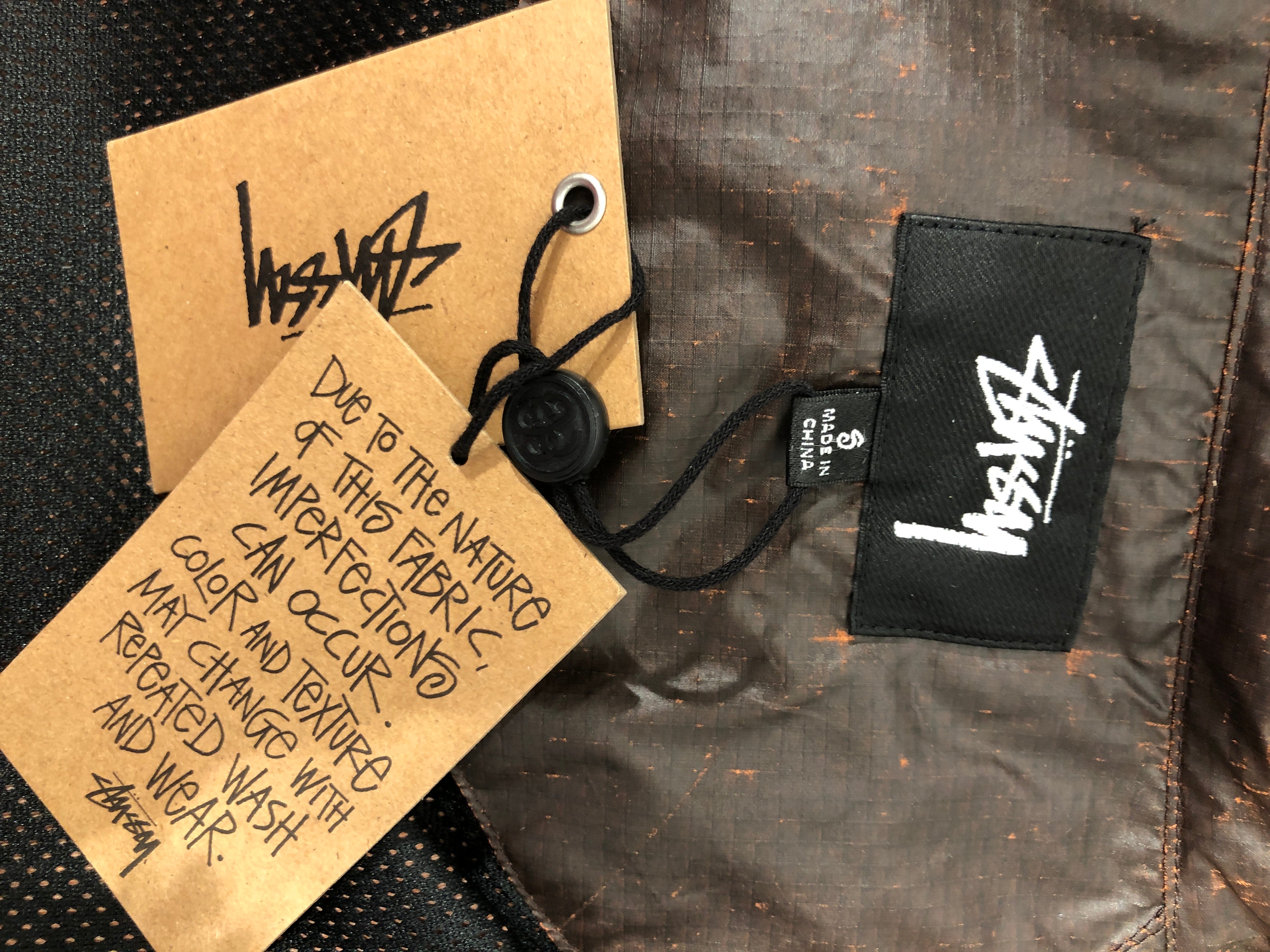 STUSSY/Windbreaker/S/Polyester/BRW/Single Breasted/Stussy Distressed Windbreaker view 3