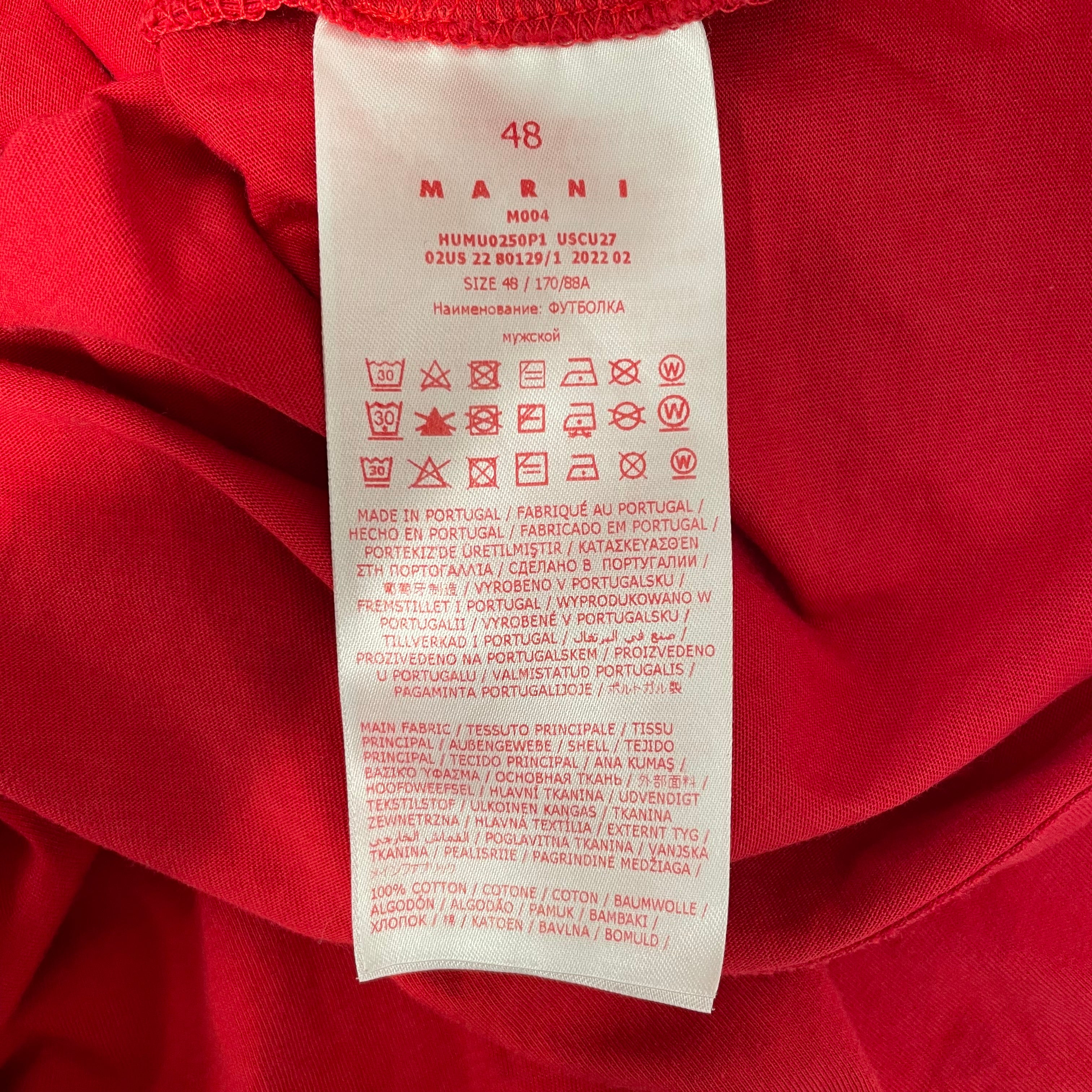 MARNI/T-Shirt/48/Cotton/RED/WHITEWRITING view 4