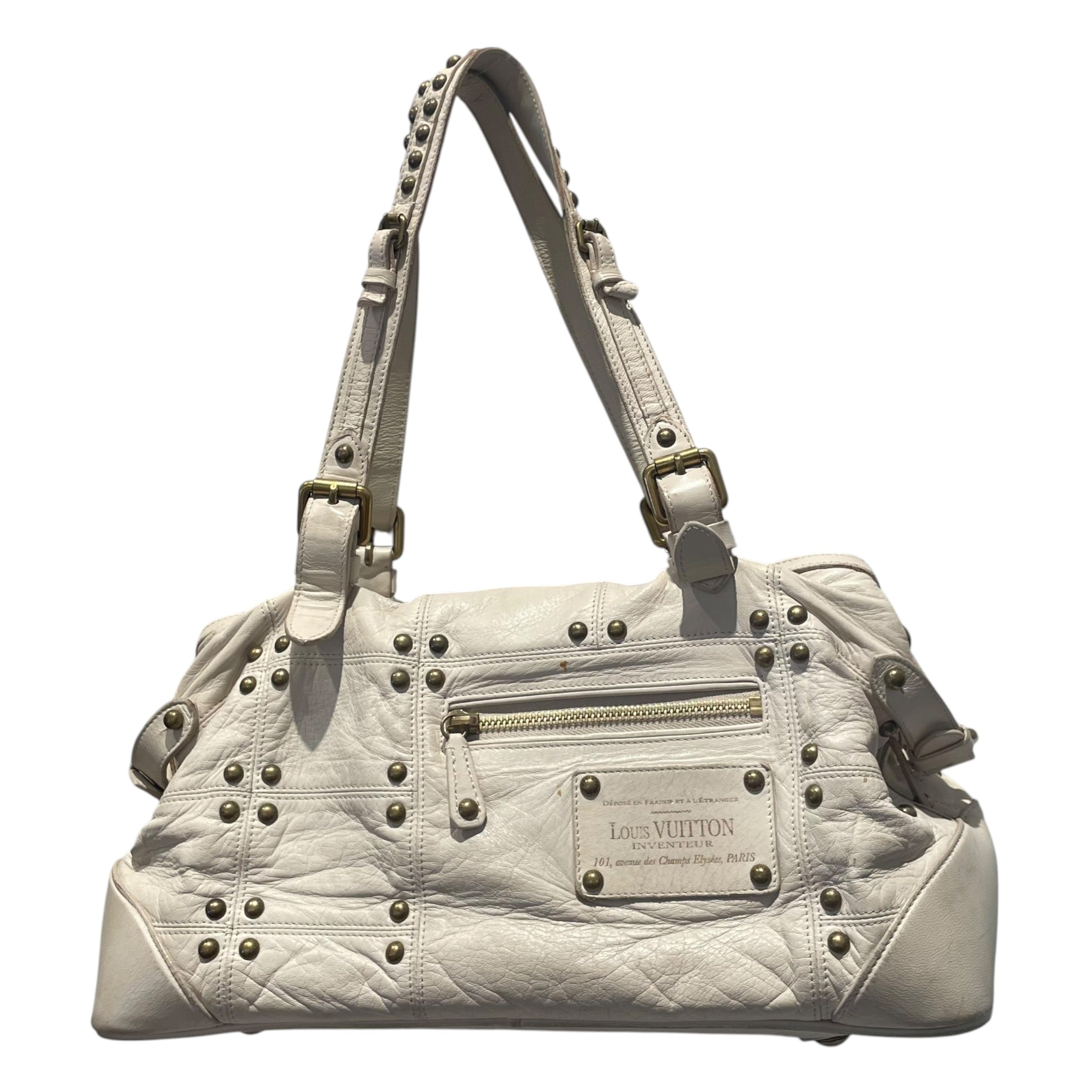 LOUIS VUITTON/Bag/Leather/WHT/Rivieting Bag view 1