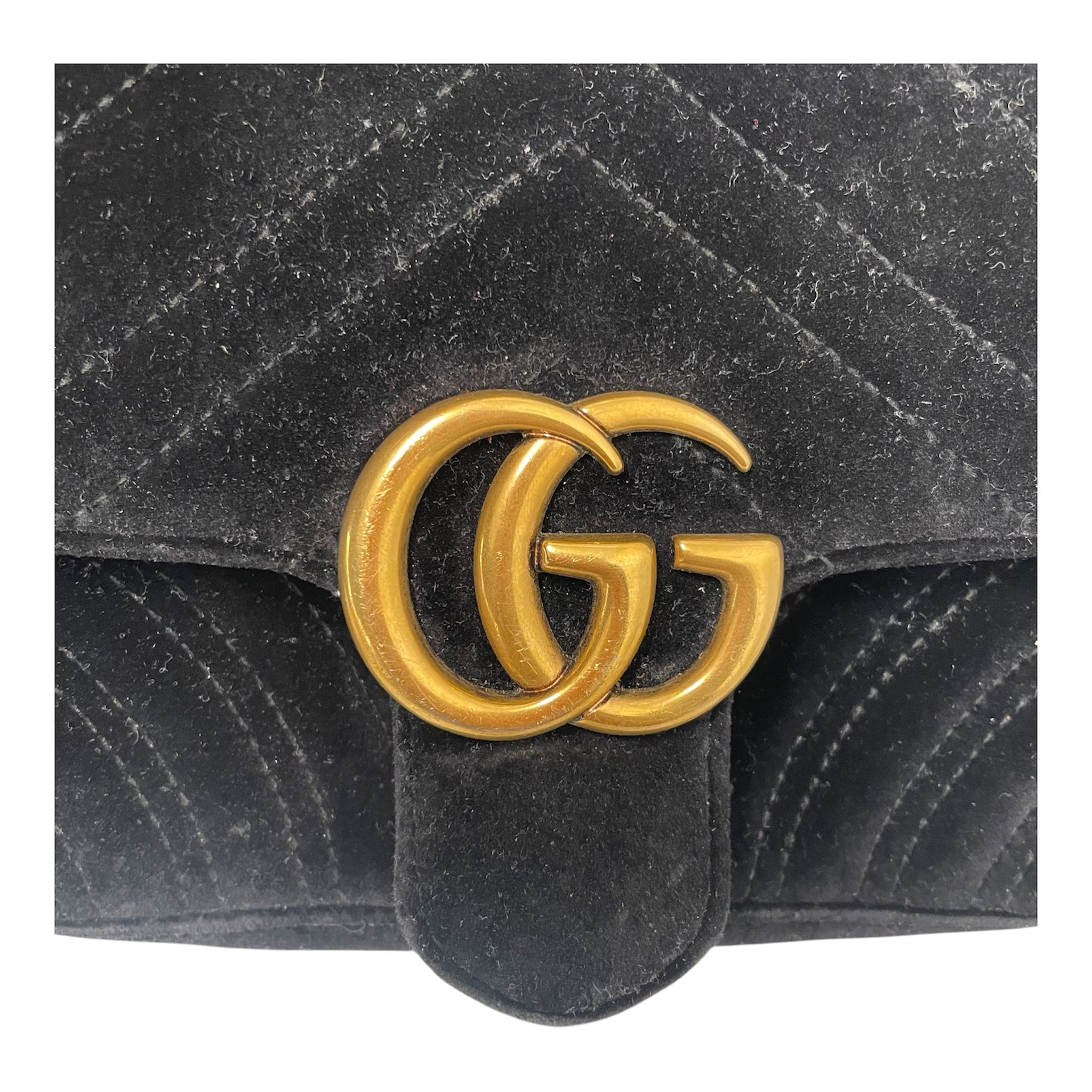 GUCCI/Cross Body Bag/Suede/BLK/GUCCIMARMONT view 4