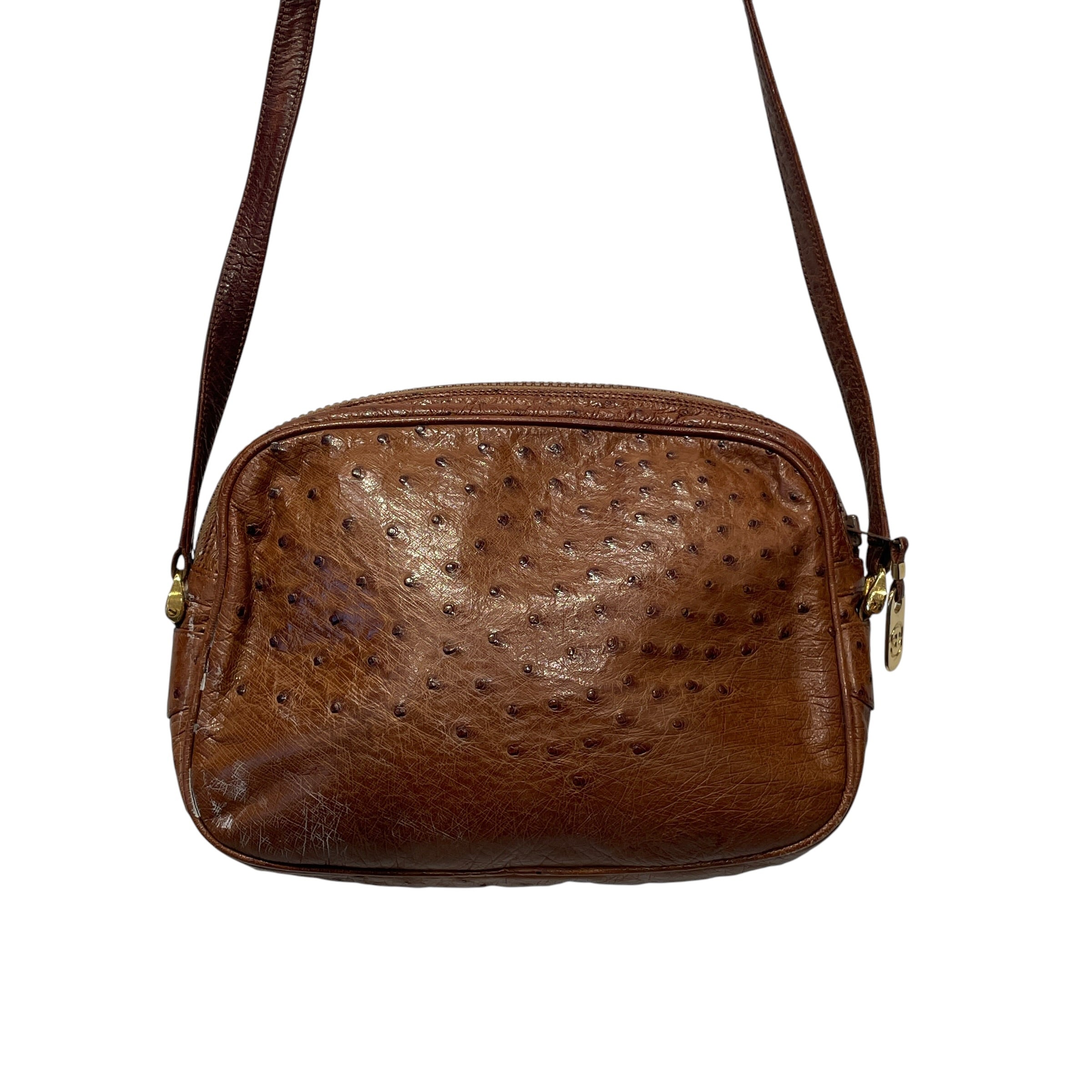 GUCCI/Cross Body Bag/Leather/BRW/OSTRICH view 6