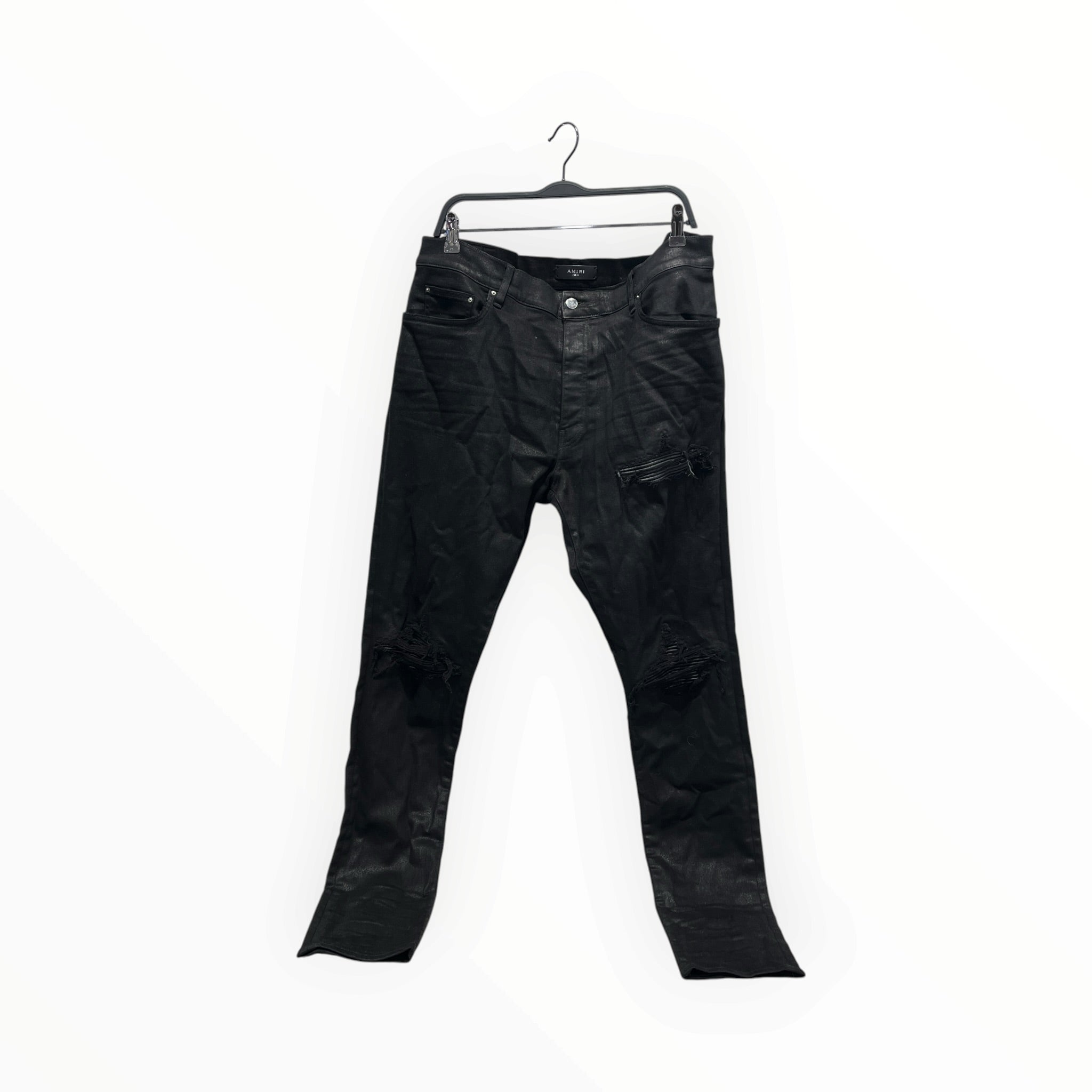 AMIRI/Straight Pants/38/Cotton/BLK/Animal Pattern/Waxed MX1 Jeans view 1