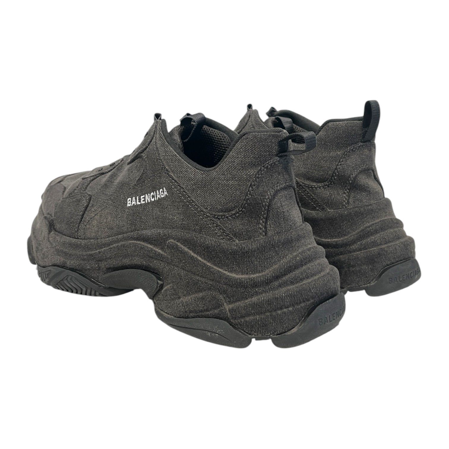 BALENCIAGA/Low-Sneakers/EU 46/Cotton/GRY/Triple S/Allover Cotton/Denim view 2