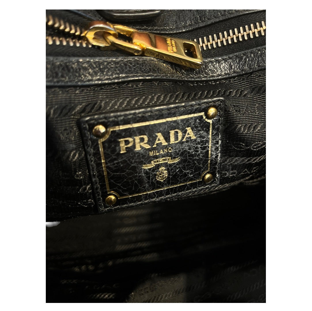 PRADA/Hand Bag/Leather/BLK/194 view 5