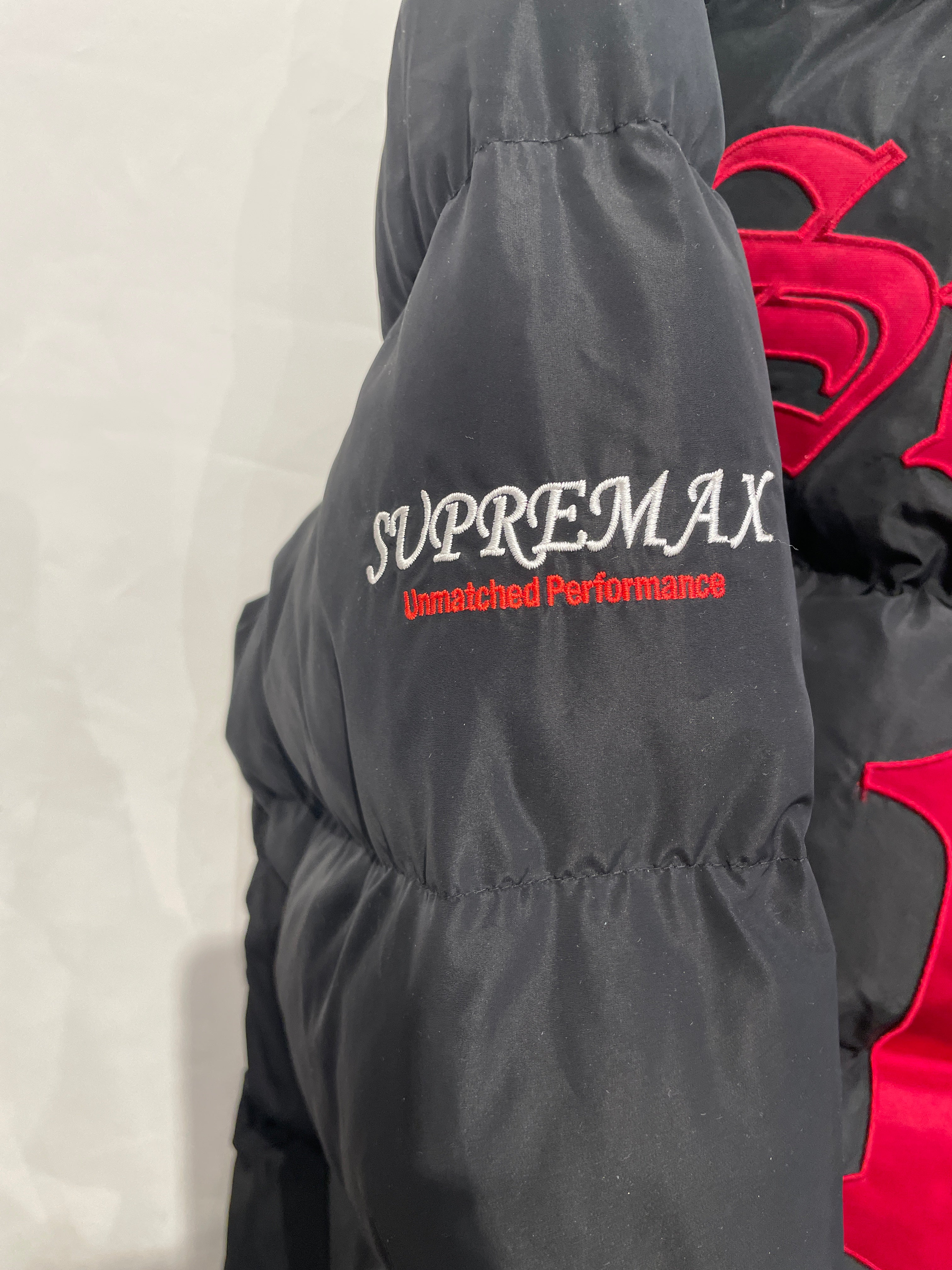 Supreme/UMBRO/Puffer Jkt/L/Nylon/BLK/Graphic/RED PATCH LOGOS view 3