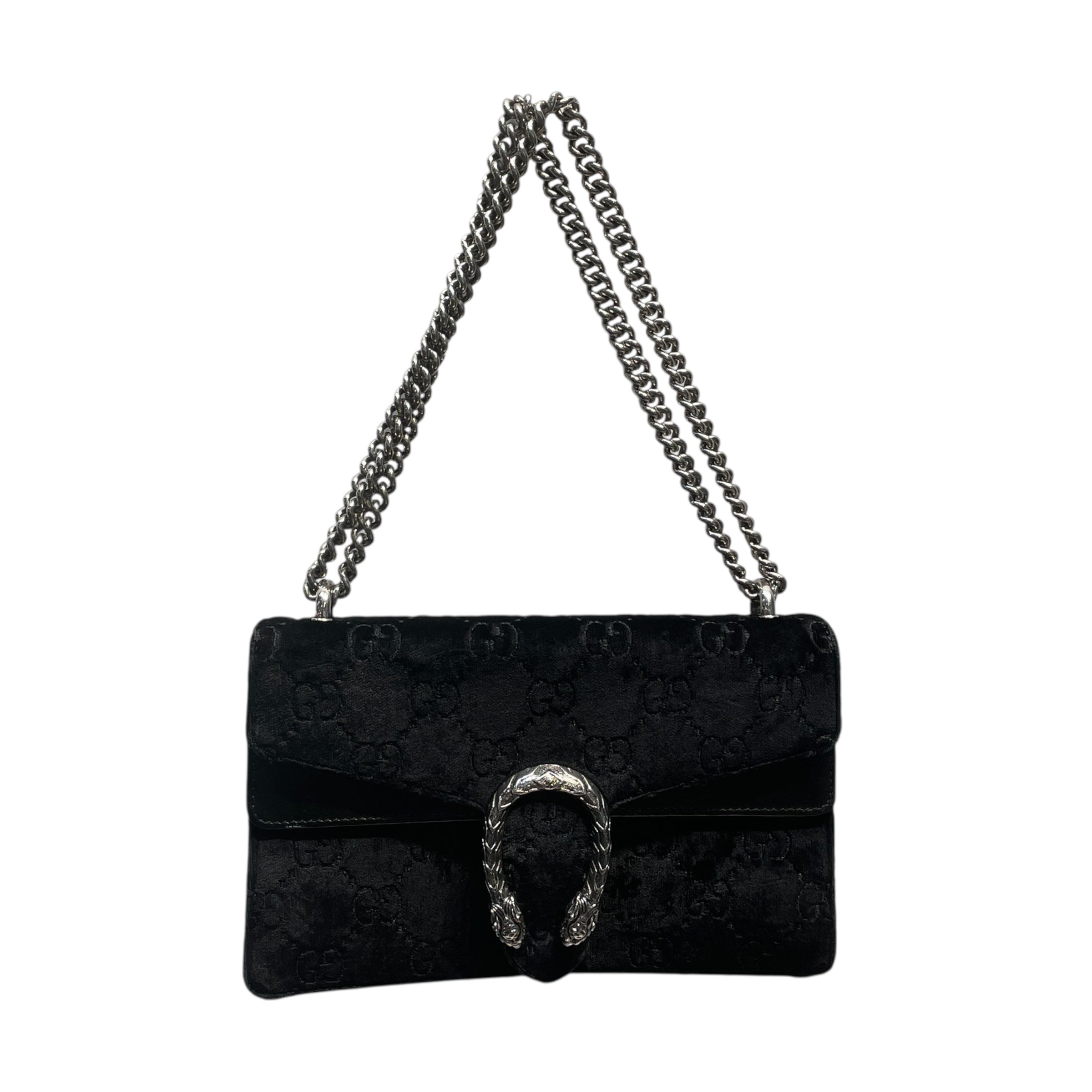 GUCCI/Cross Body Bag/Monogram/BLK/dionysus bag black velvet view 1