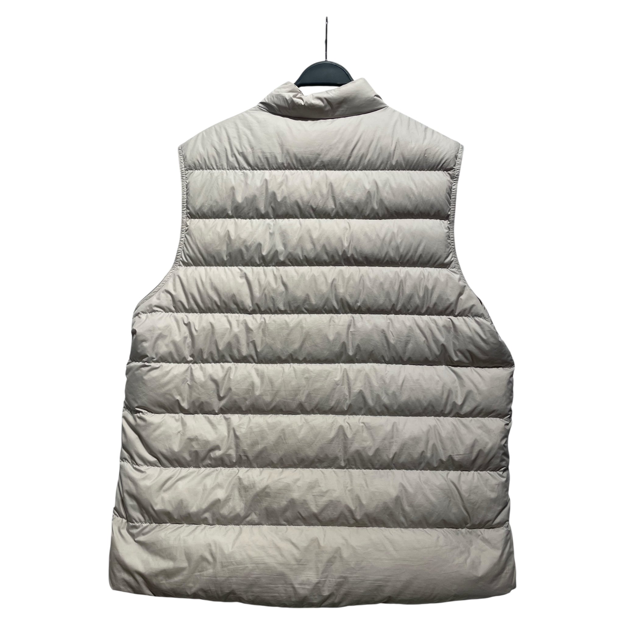 MONCLER/Puffer Vest/L/Nylon/CRM/Brown Rubber Chest Logo view 2