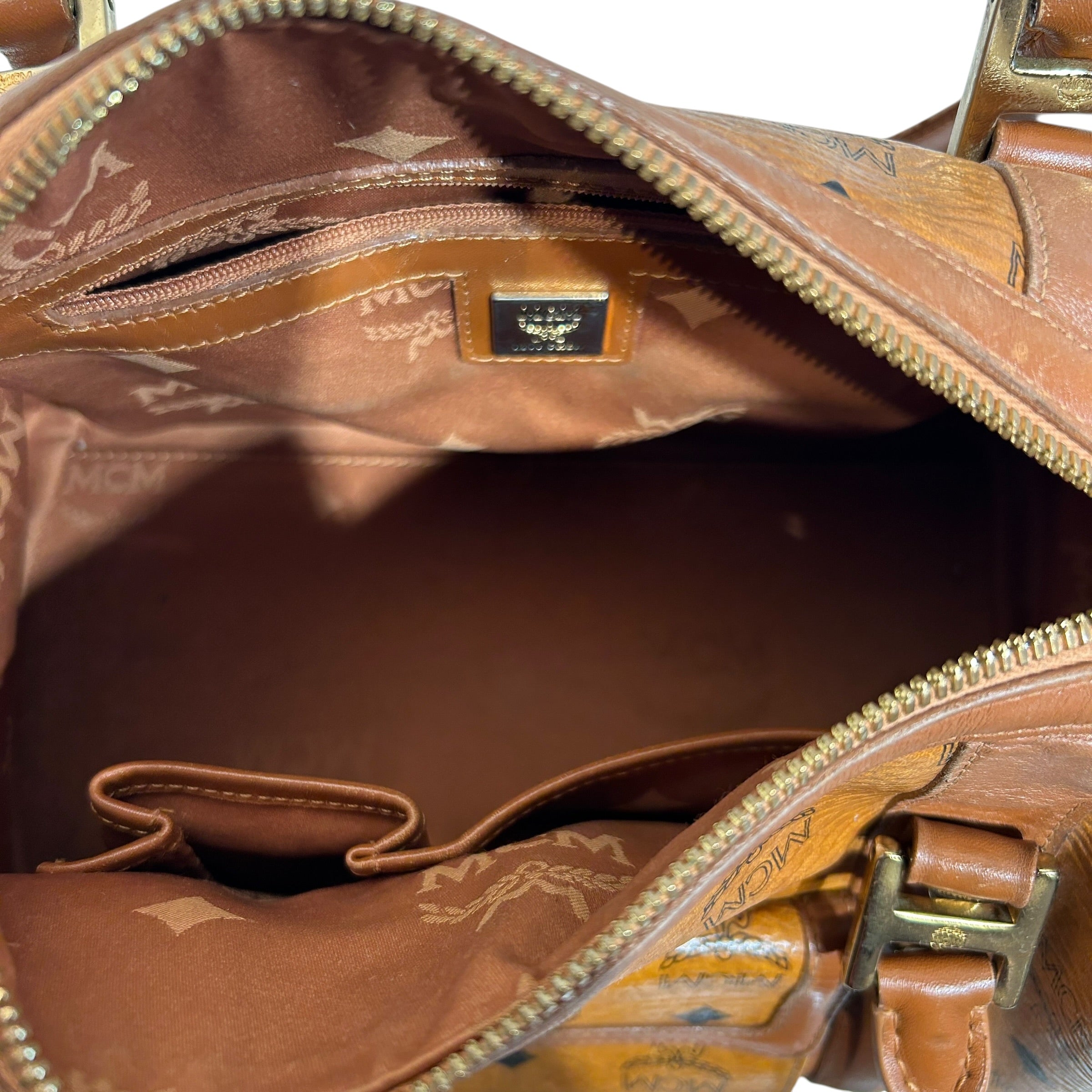 MCM/Boston Bag/Monogram/Leather/BRW/Viesto Cognac view 4