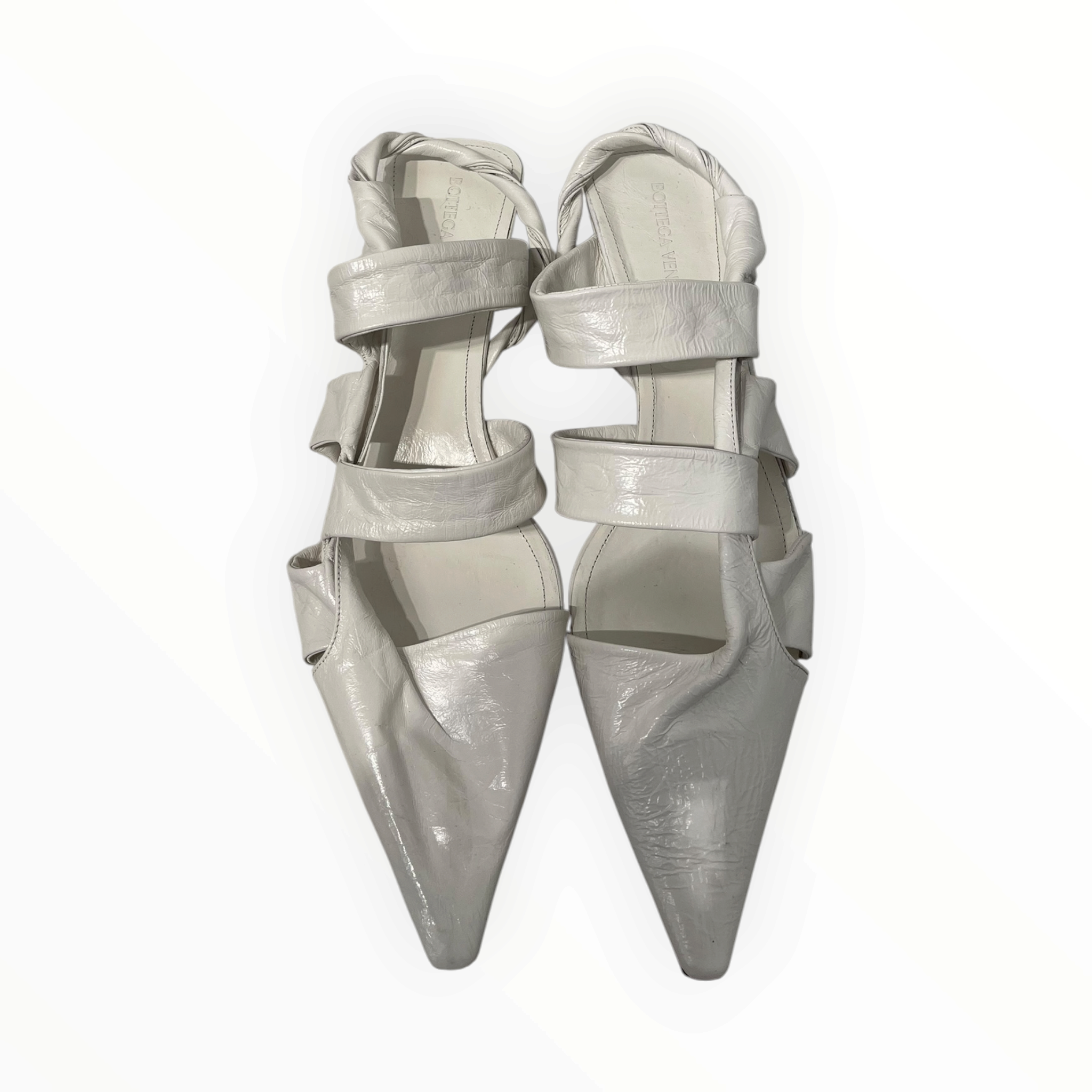 BOTTEGA VENETA/Heels/EU 40/Leather/WHT/POINTED TOE KITTEN HEEL view 4