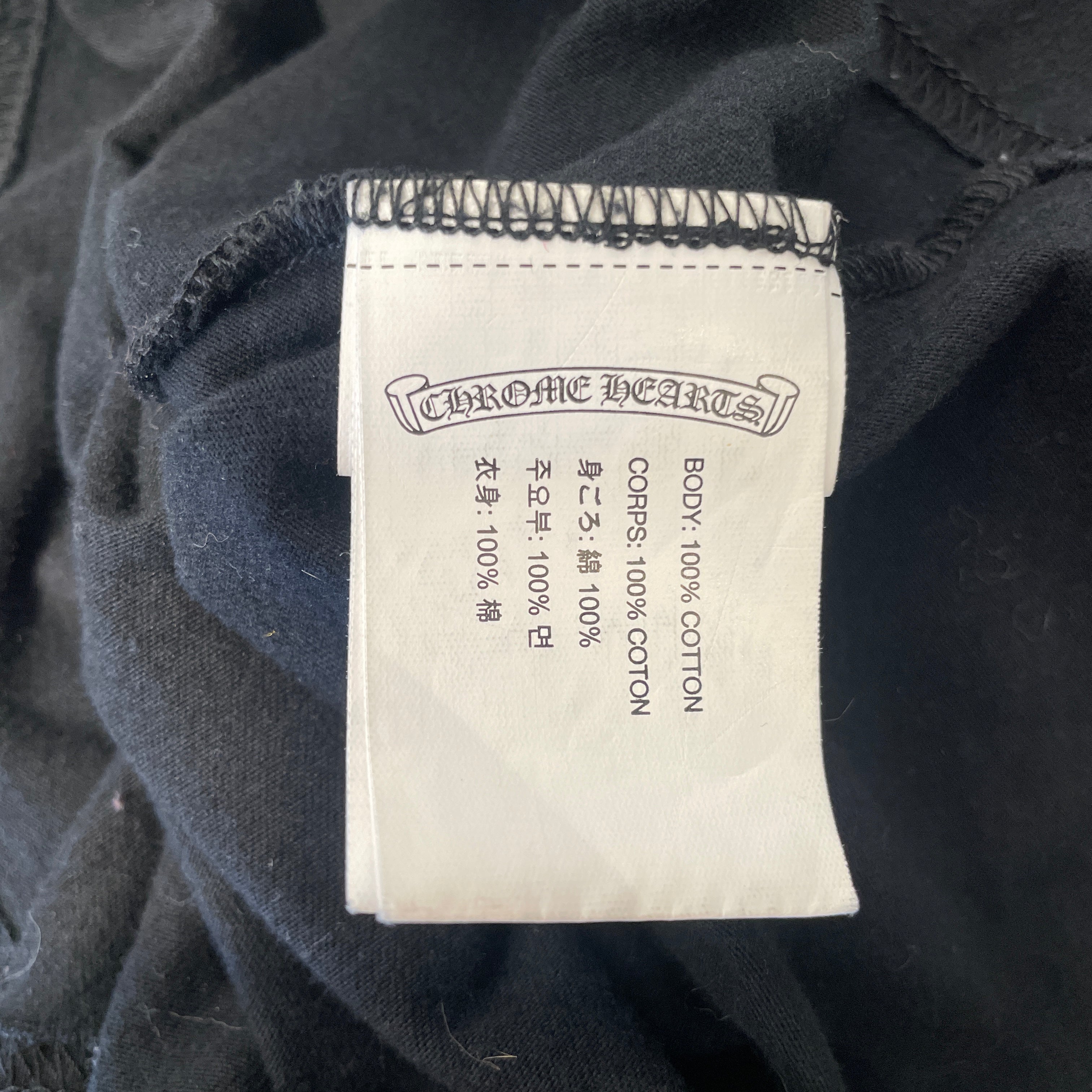 CHROME HEARTS/T-Shirt/S/Cotton/BLK/POCKET W/LOGO/LOGO ON BACK view 3