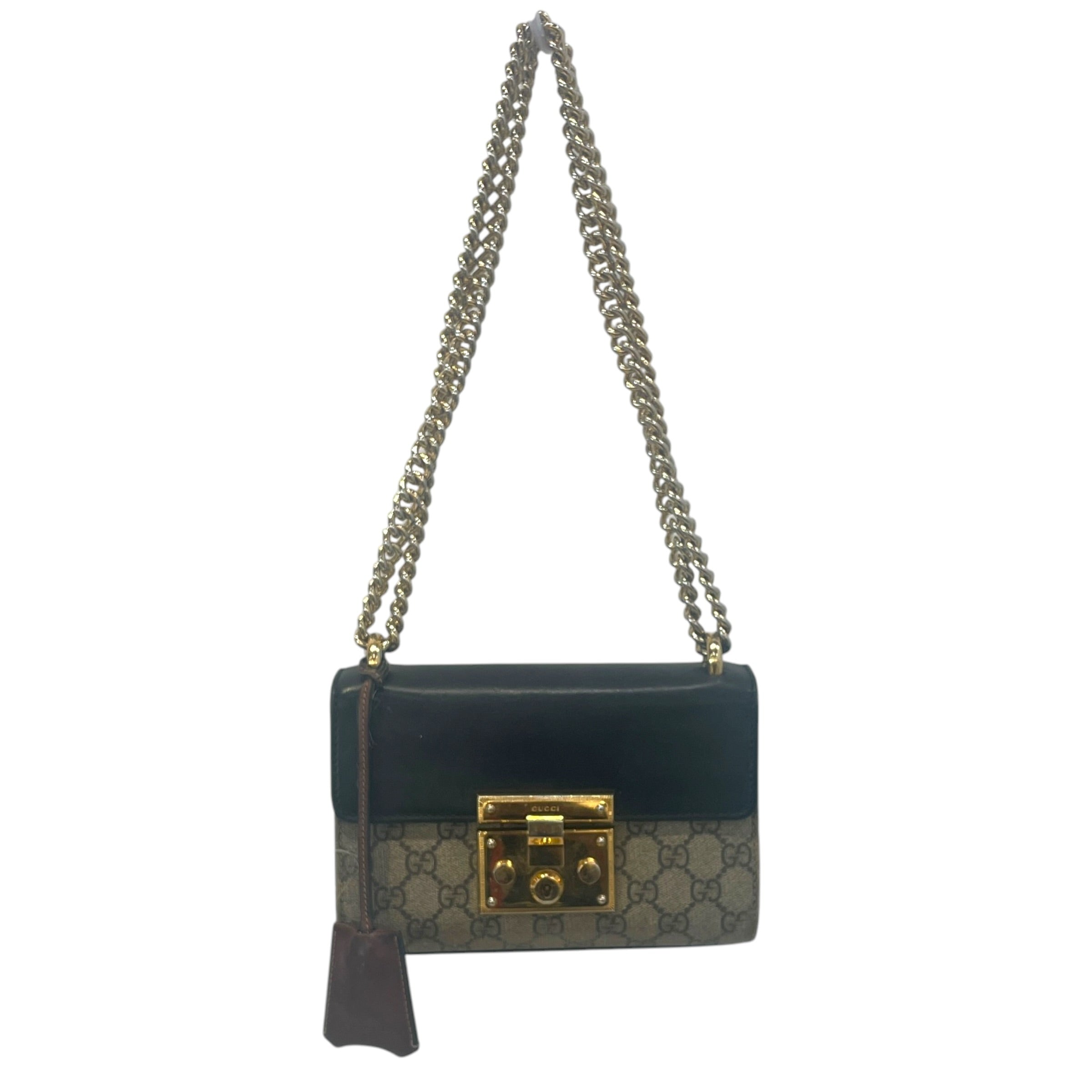 GUCCI/Cross Body Bag/Monogram/Leather/BRW/gg supreme padlock view 3