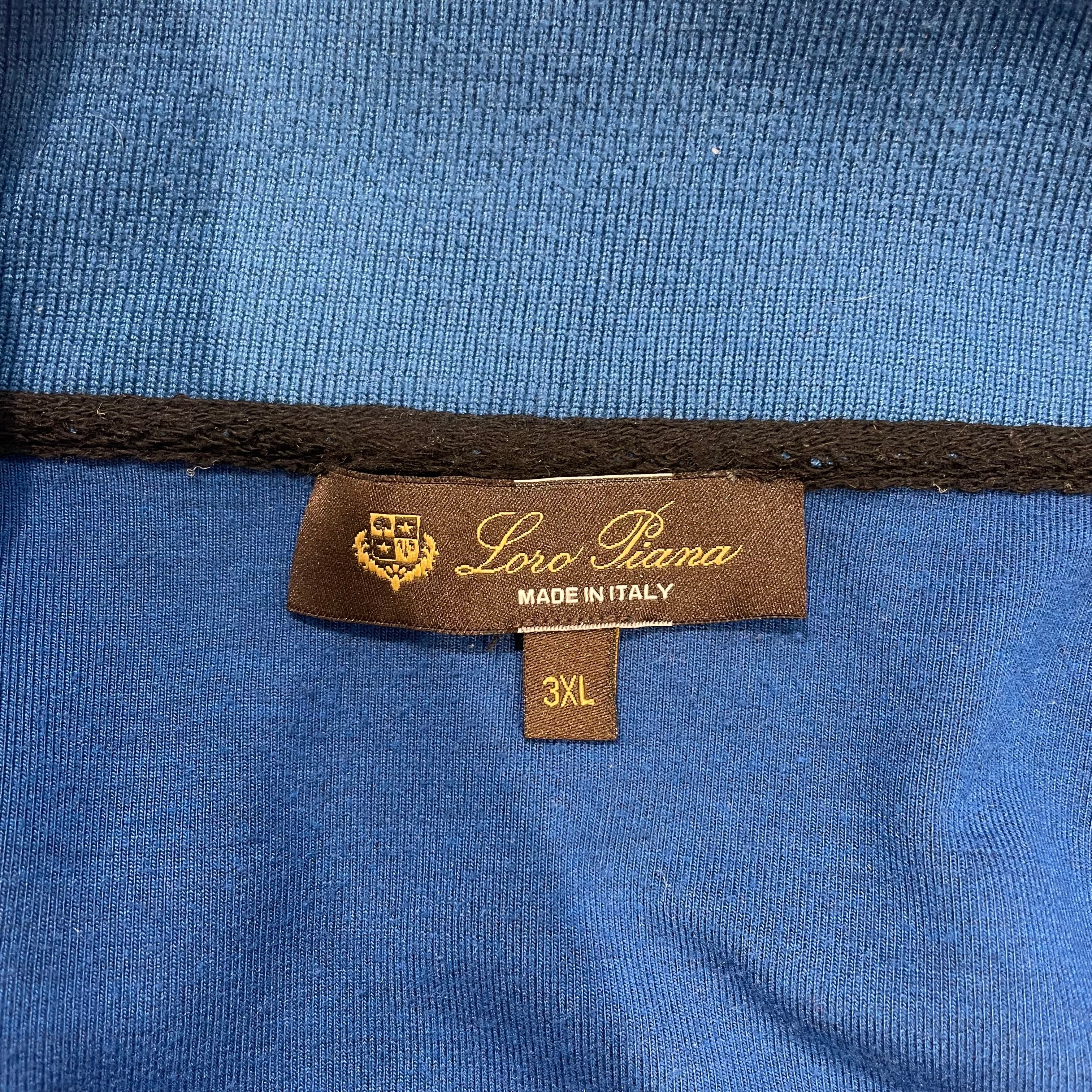 Loro Piana/Cardigan/XXXL/Cotton/BLK/BLUE TRIM ORANGE ZIP view 3