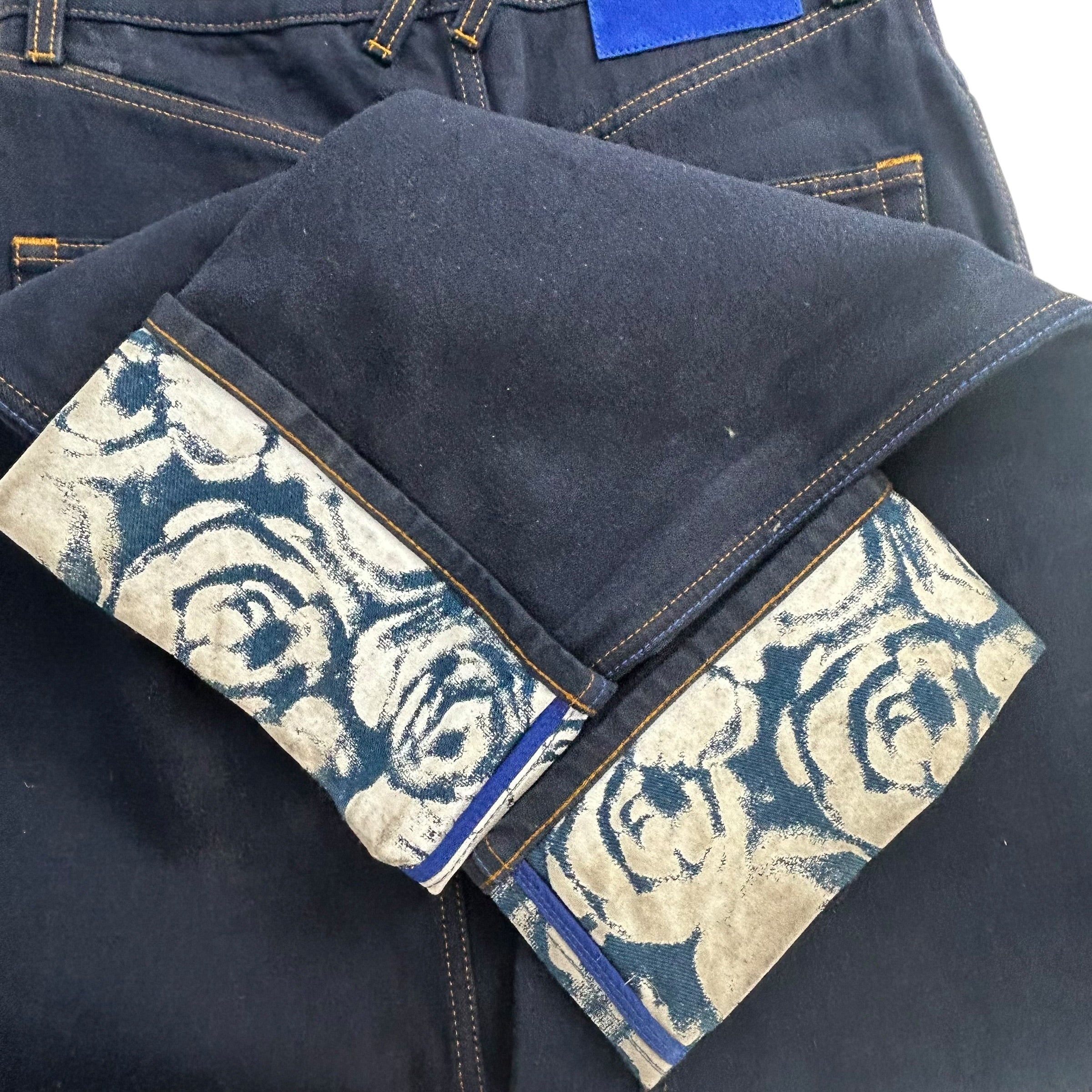 BURBERRY LONDON/Straight Pants/27/Denim/BLU/LOGO PATCH DENIM ROSE view 5