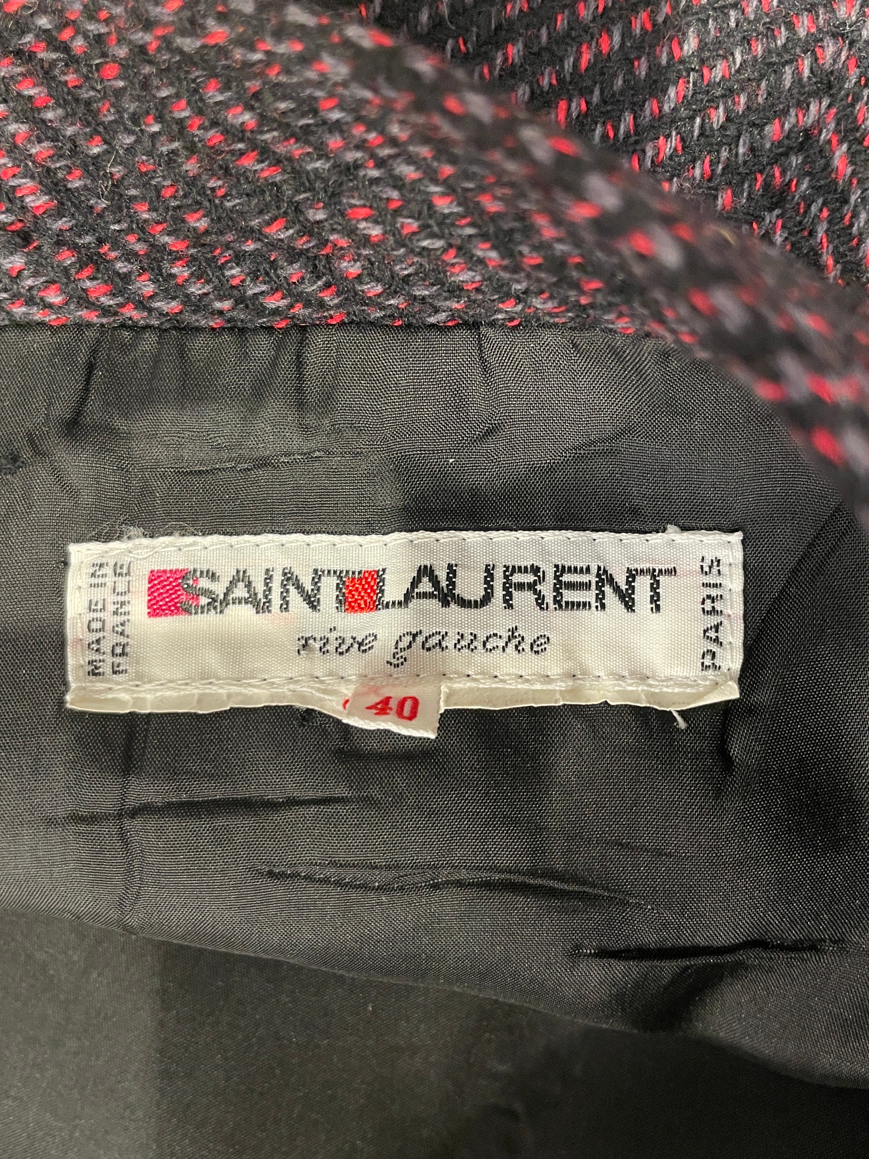 YVES SAINT LAURENT/Long Skirt/40/Plaid/Cotton/RED/ view 3