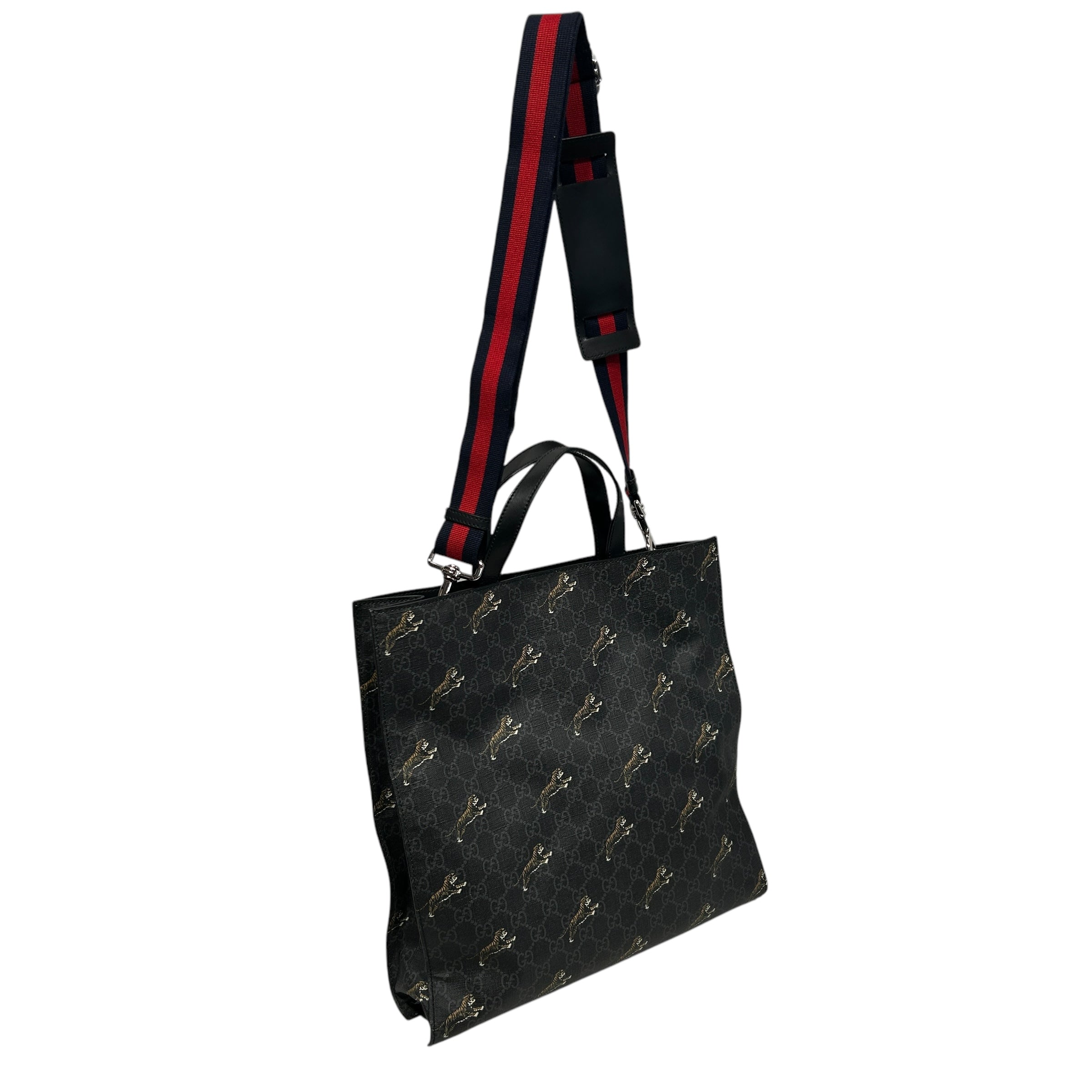 GUCCI/Tote Bag/OS/All Over Print/Leather/BLK/Soft GG Supreme Bestiary Tiger view 6