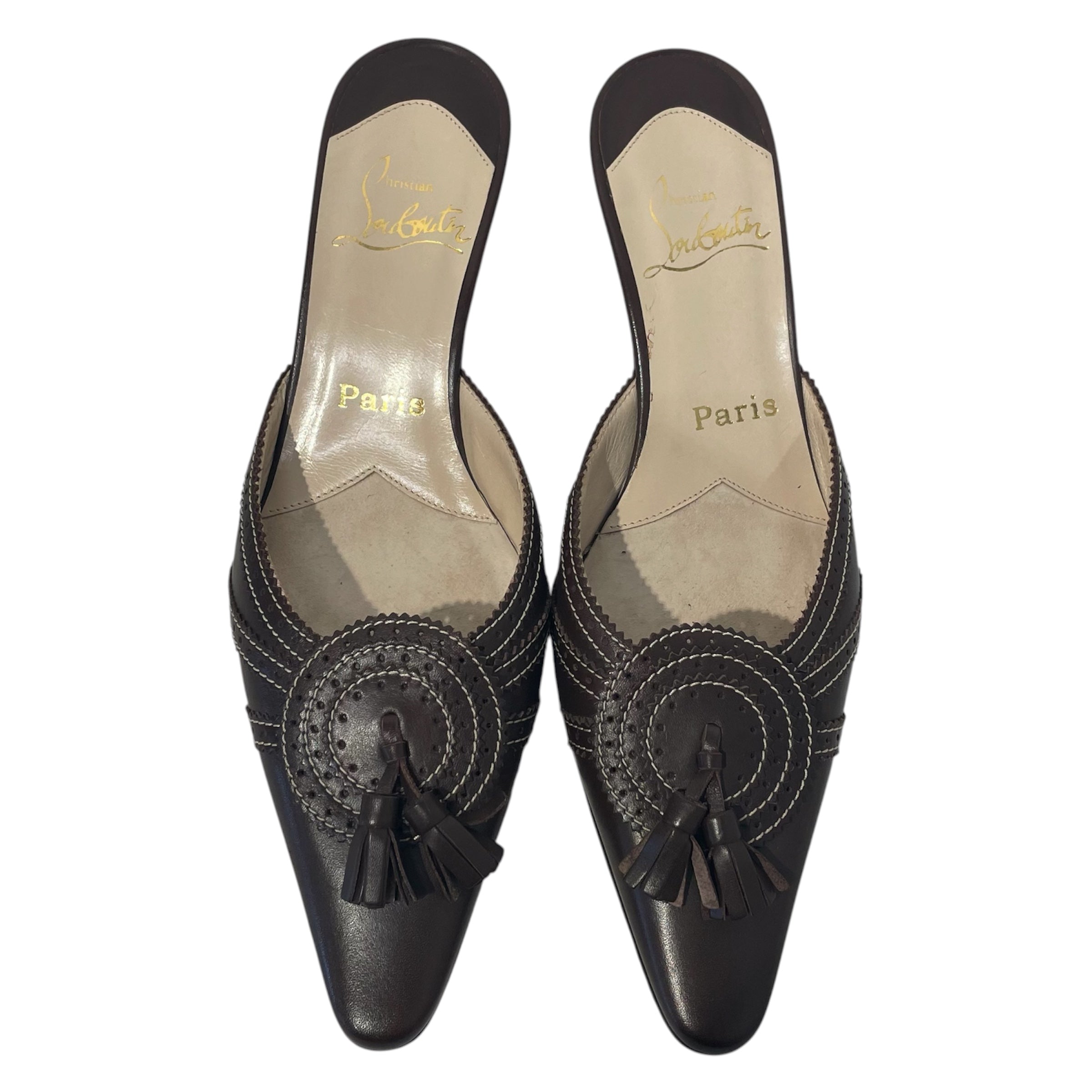 Christian Louboutin/Heels/EU 37.5/Leather/BRW/ view 3