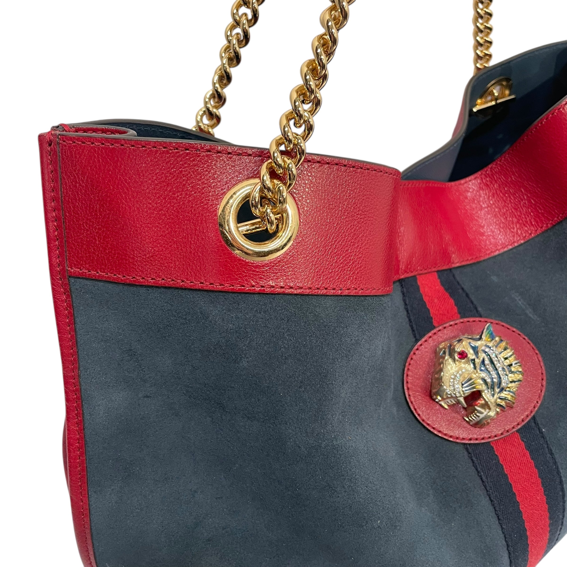 GUCCI/Tote Bag/Suede/BLU/rajah large leather tote view 5