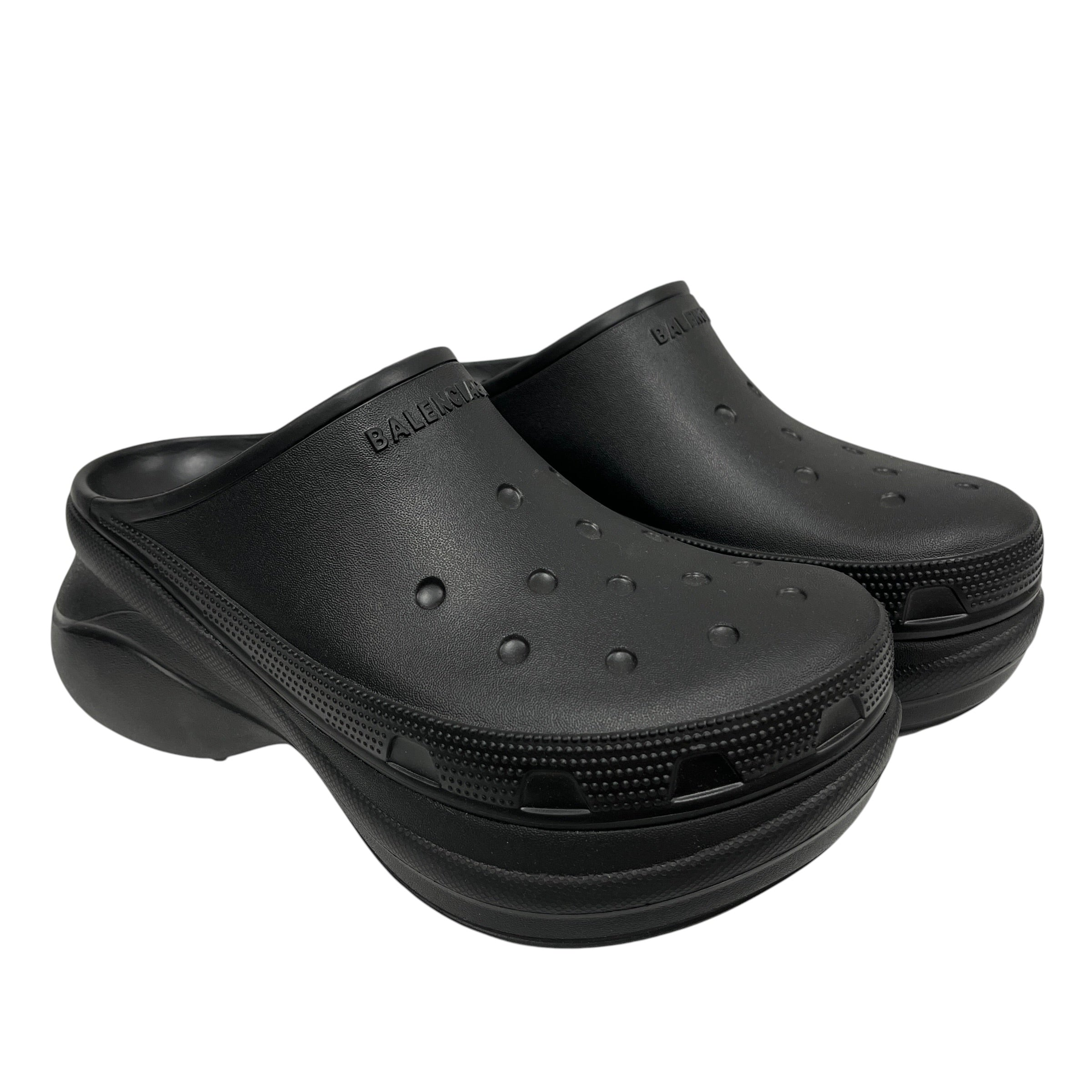 BALENCIAGA/Sandals/EU 40/BLK/Platform/RUBBER CROC MULES view 1