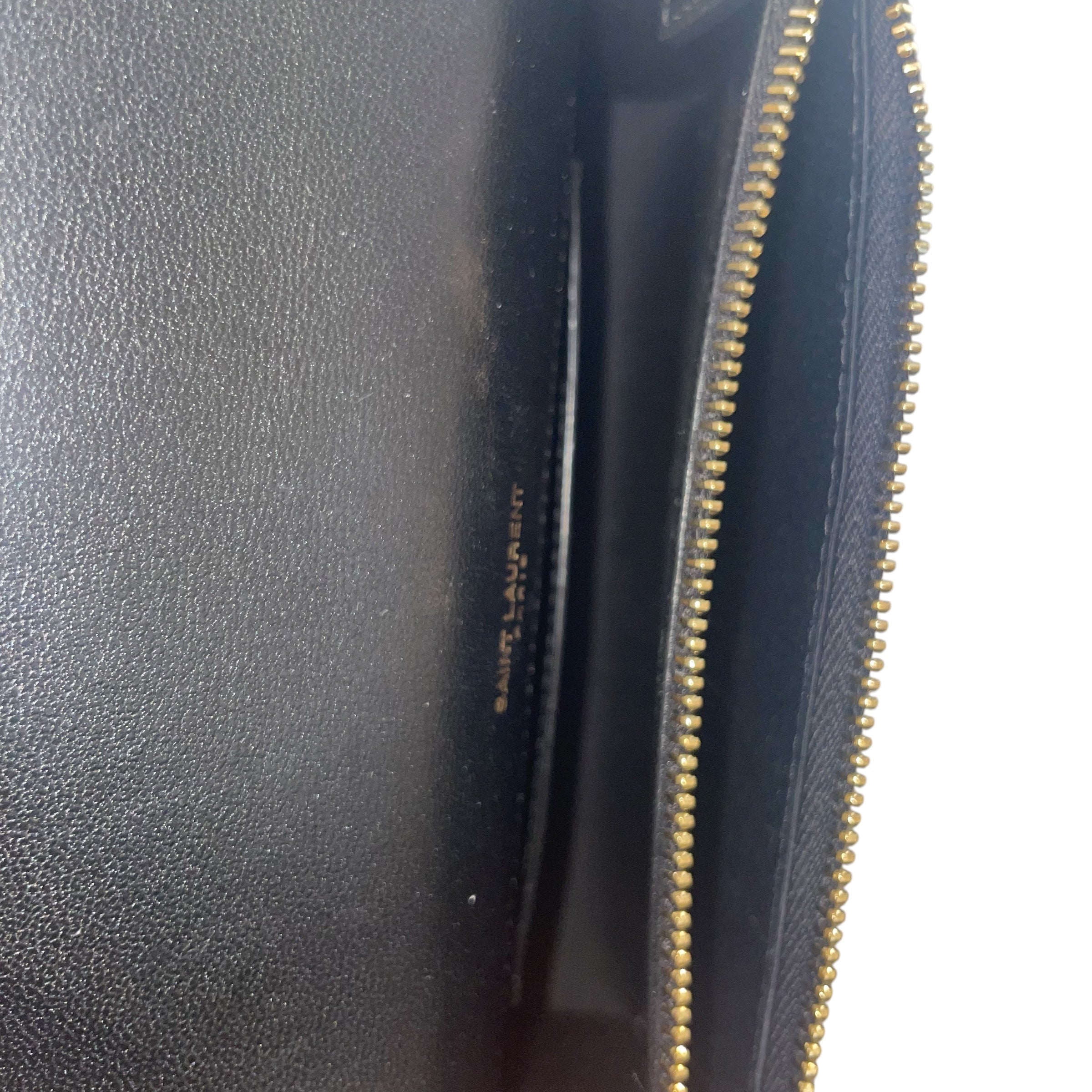 SAINT LAURENT/Hand Bag/Leather/BLK/GOLD YSL W ENVELOPE MINI view 5