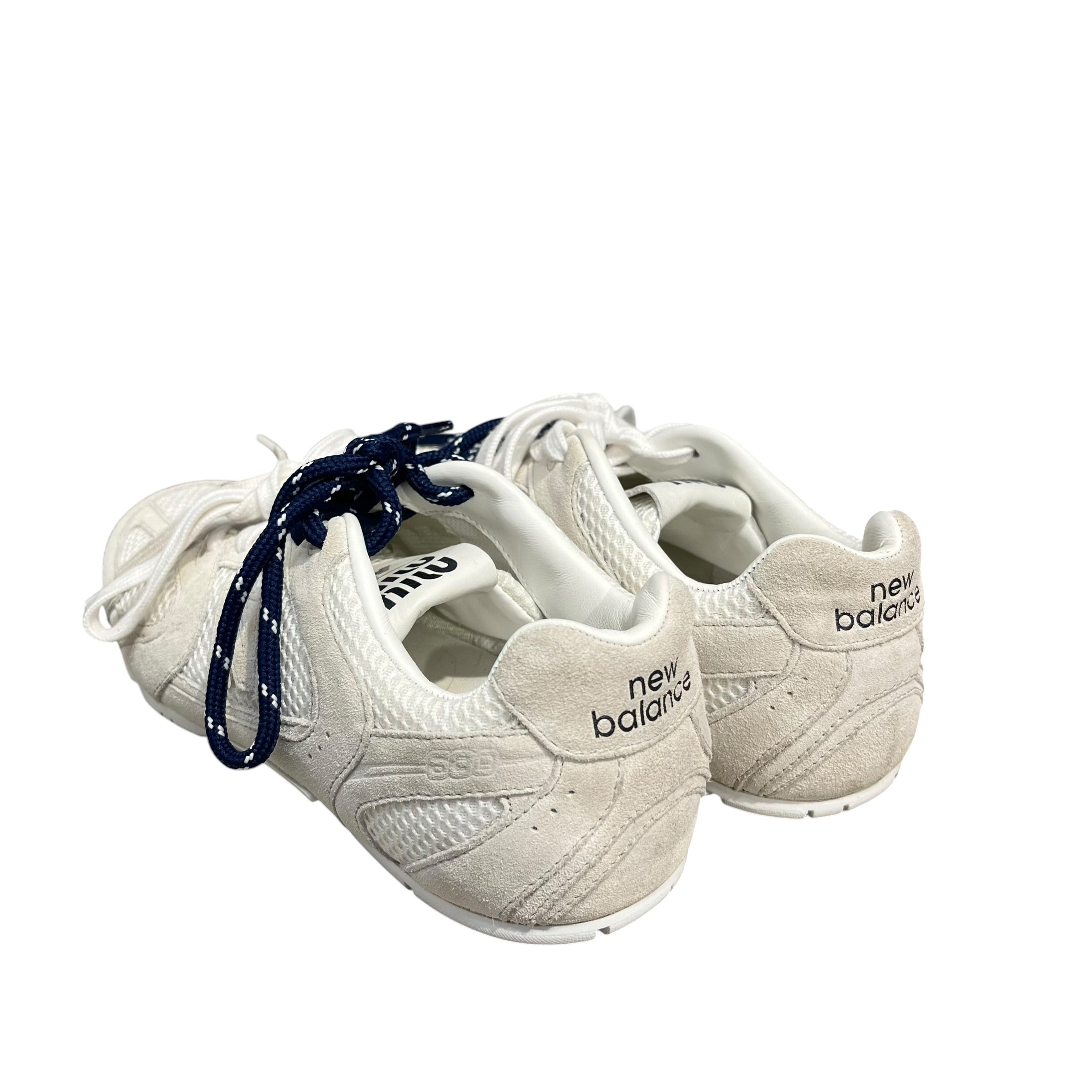 MIU MIU/NEW BALANCE/Low-Sneakers/EU 38/Suede/WHT/blu laces 5E165E view 2