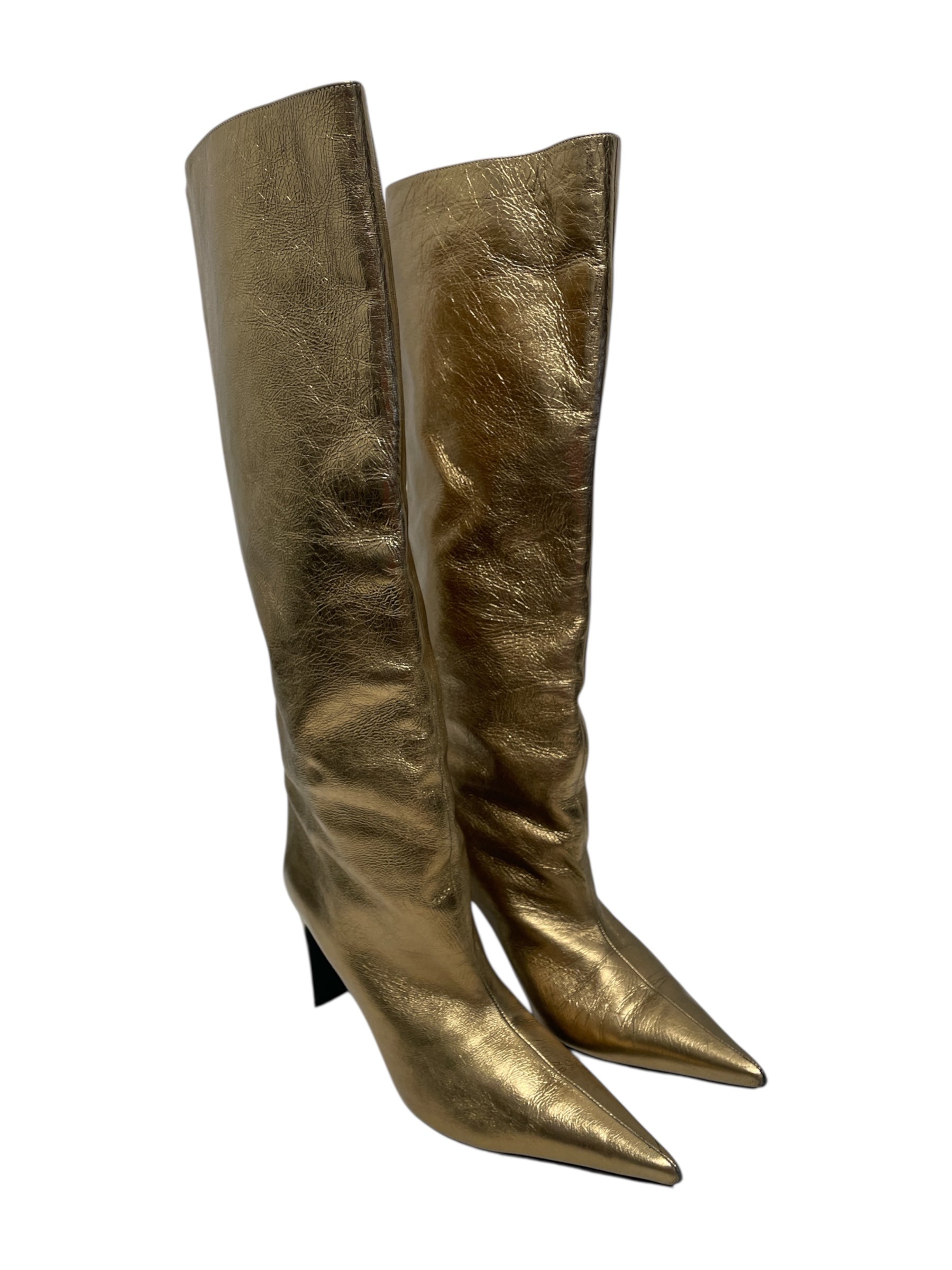 BALENCIAGA/Booties/EU 37/GLD/Metallic Gold Boots view 1