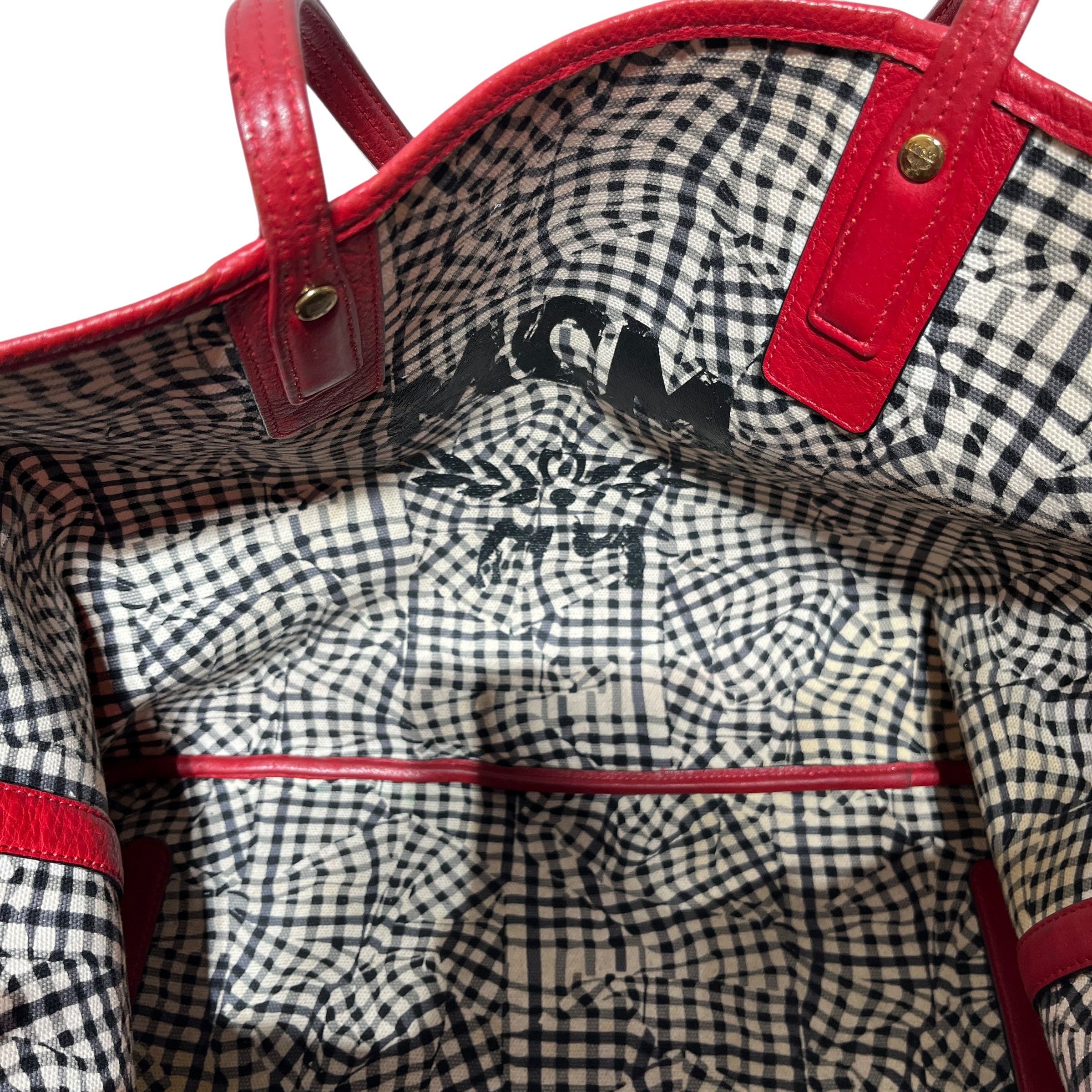 MCM/Tote Bag/Monogram/Leather/RED/Visetos reversible shopper view 4