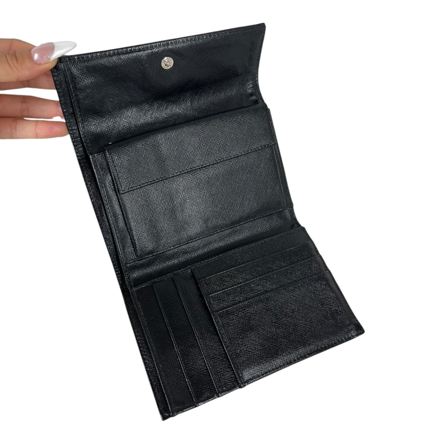 PRADA/Bifold Wallet/Nylon/BLK/M's/TRIANGLE HARDWARE view 3