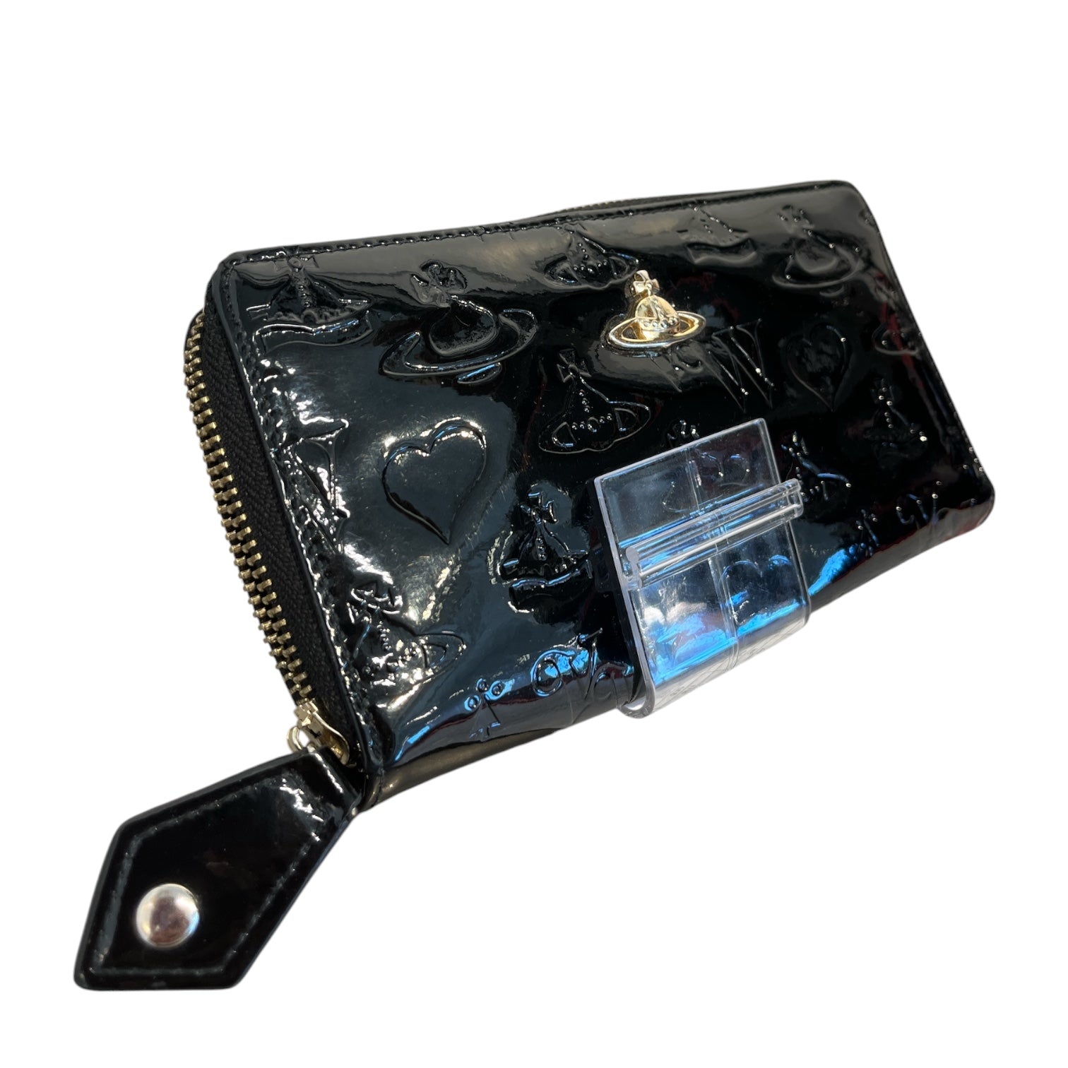 Vivienne Westwood/Long Wallet/Leather/BLK/L's/patent embossed heart design view 1