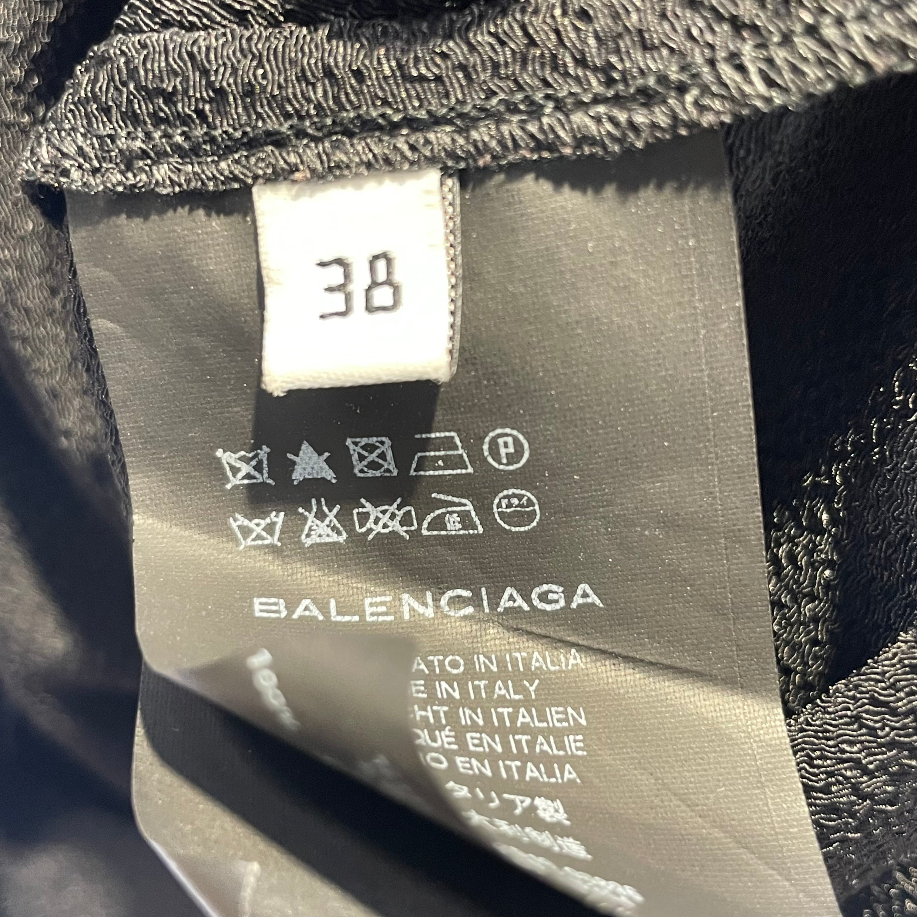 BALENCIAGA/LS Dress/38/Polyester/BLK/ruffle view 5