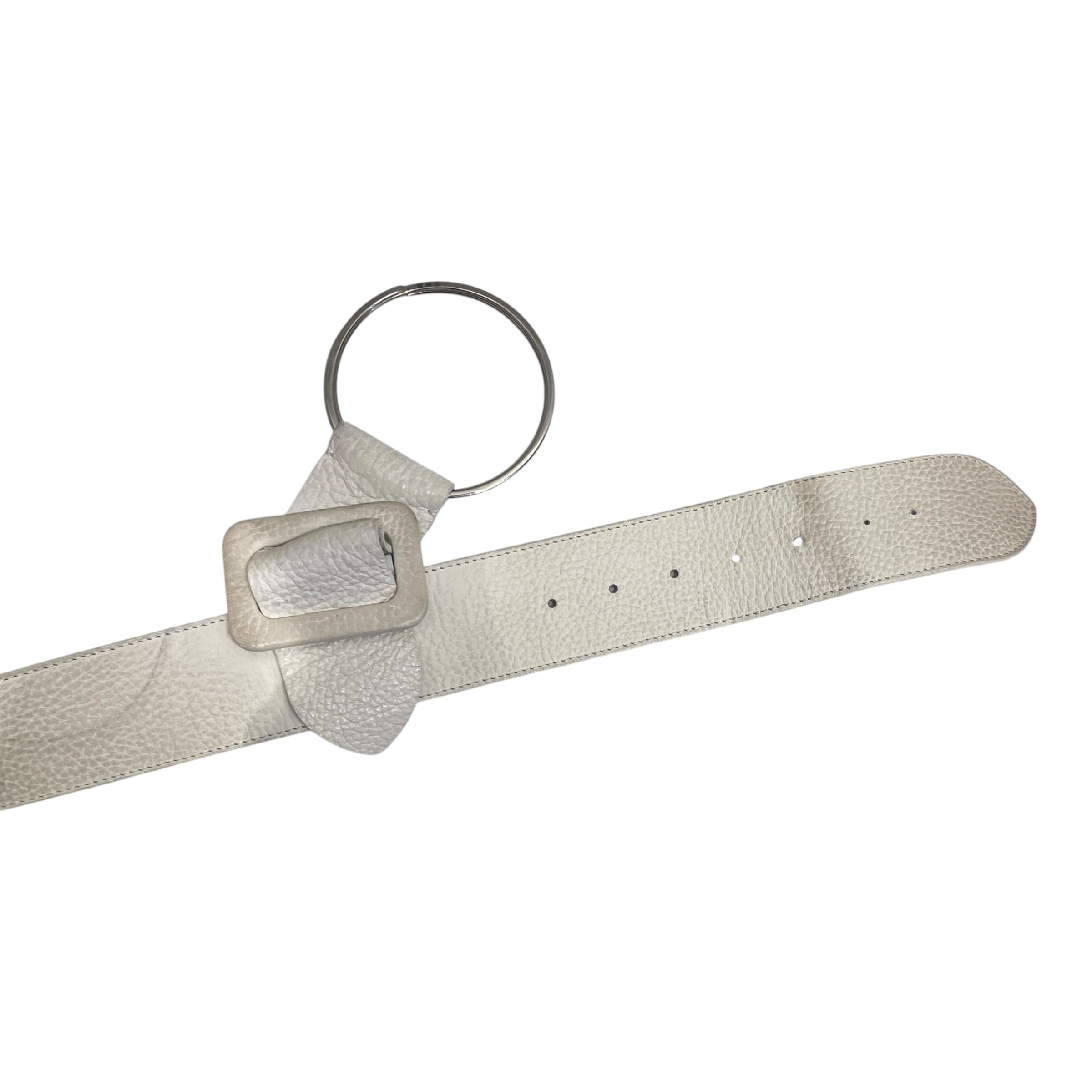 MM6/Belt/Leather/WHT/CROSSOVER BIG RING BELT view 3