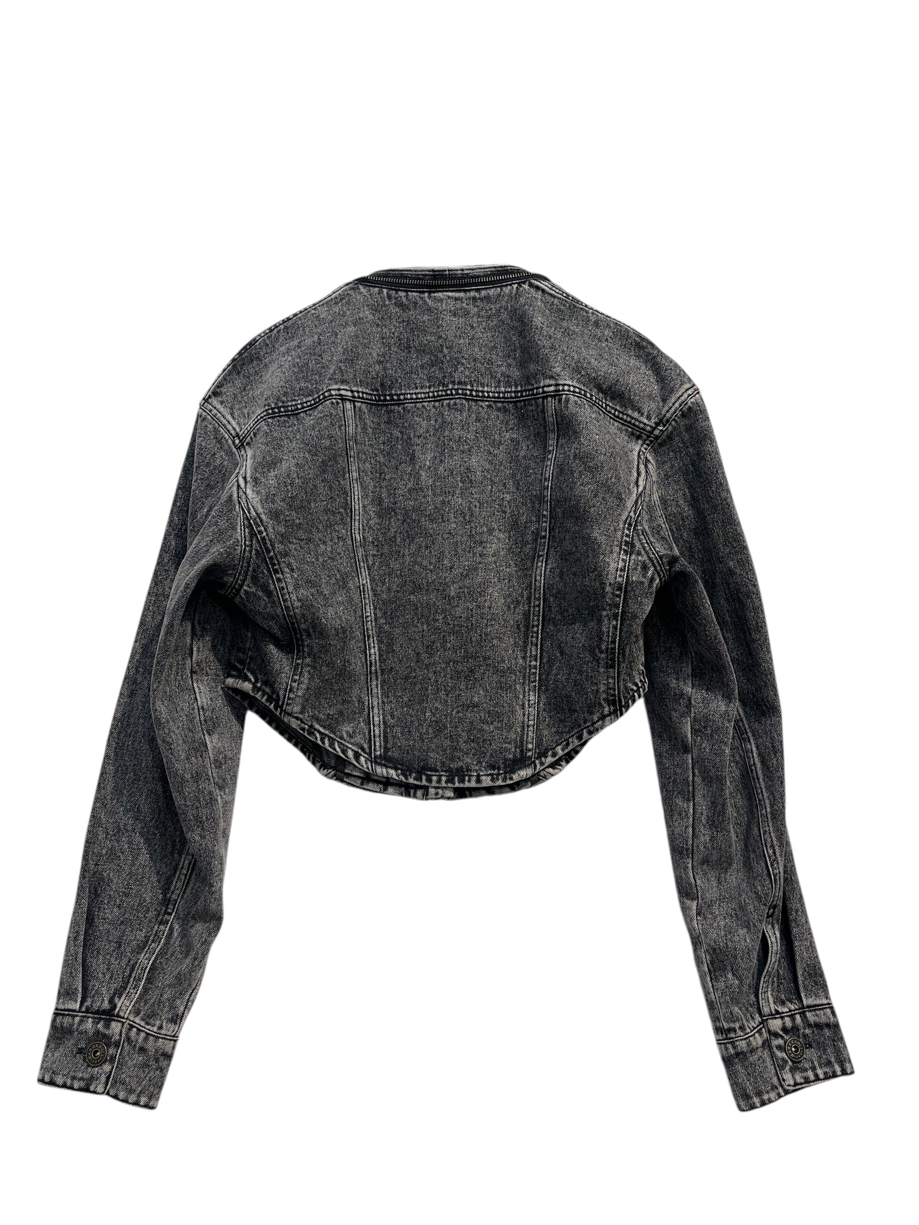 marrknull/Blouse/L/Cotton/GRY/zip up layered low cut view 2