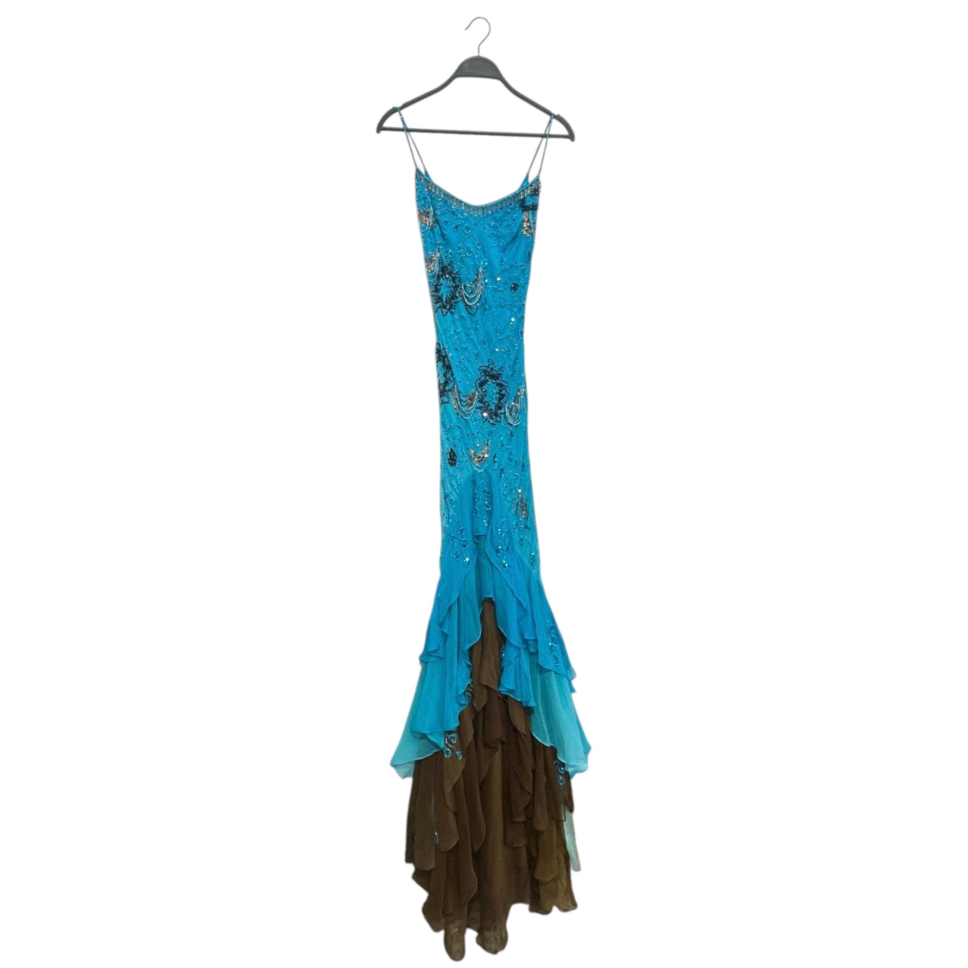 Cybersweetie/Camisole Dress/XS/Silk/BLU/Maxi Length/full beaded brown ombre view 1